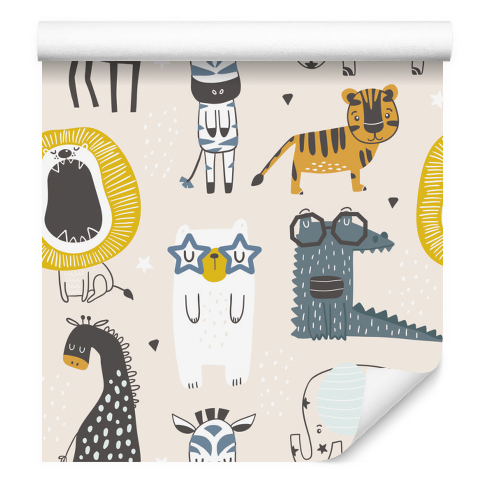 Tapete Mit Wildtiermotiven Im Skandinavischen Stil Für Wohn- Und Schlafzimmer, 50x1000