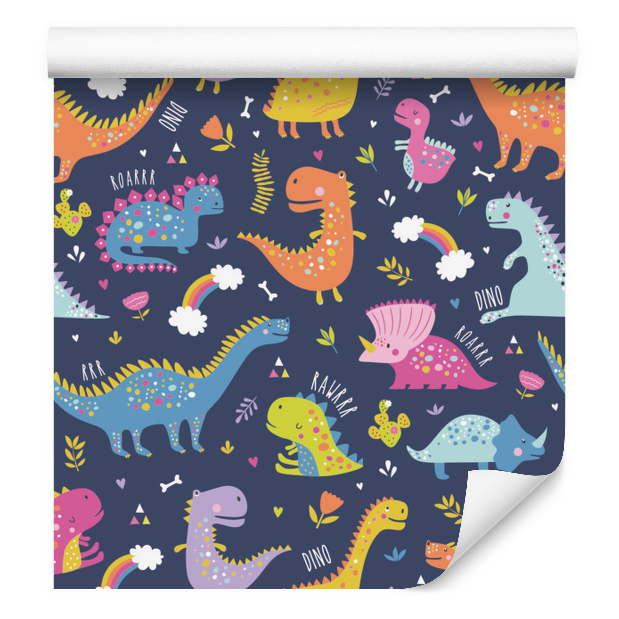 Dinosaurier-kakteen-regenbogen-tapete Für Wohn- Und Schlafzimmer, 50 X 1000 Cm