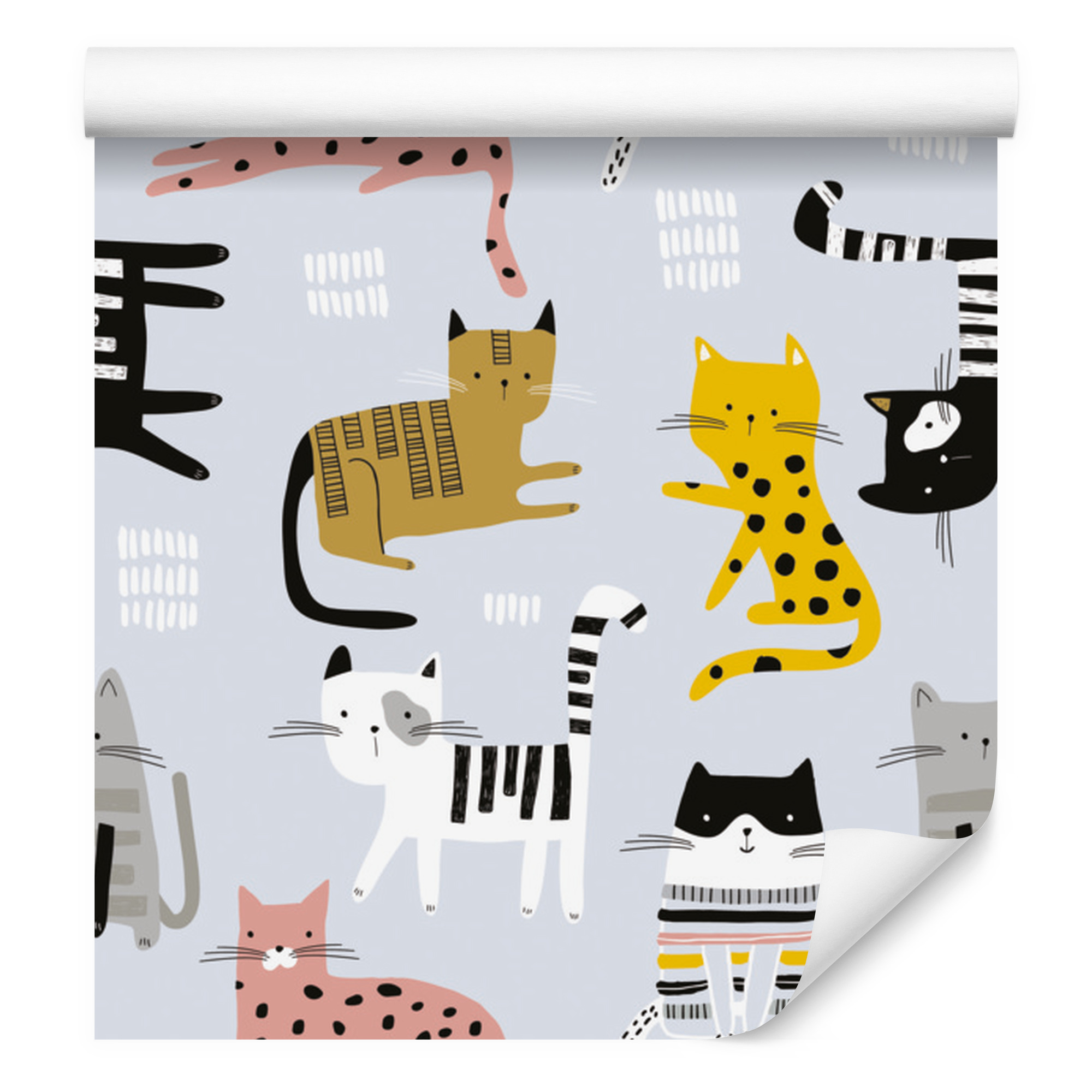Bunte Kätzchen-tapete Im Skandinavischen Stil Für Wohn- Und Schlafzimmer 50x1000