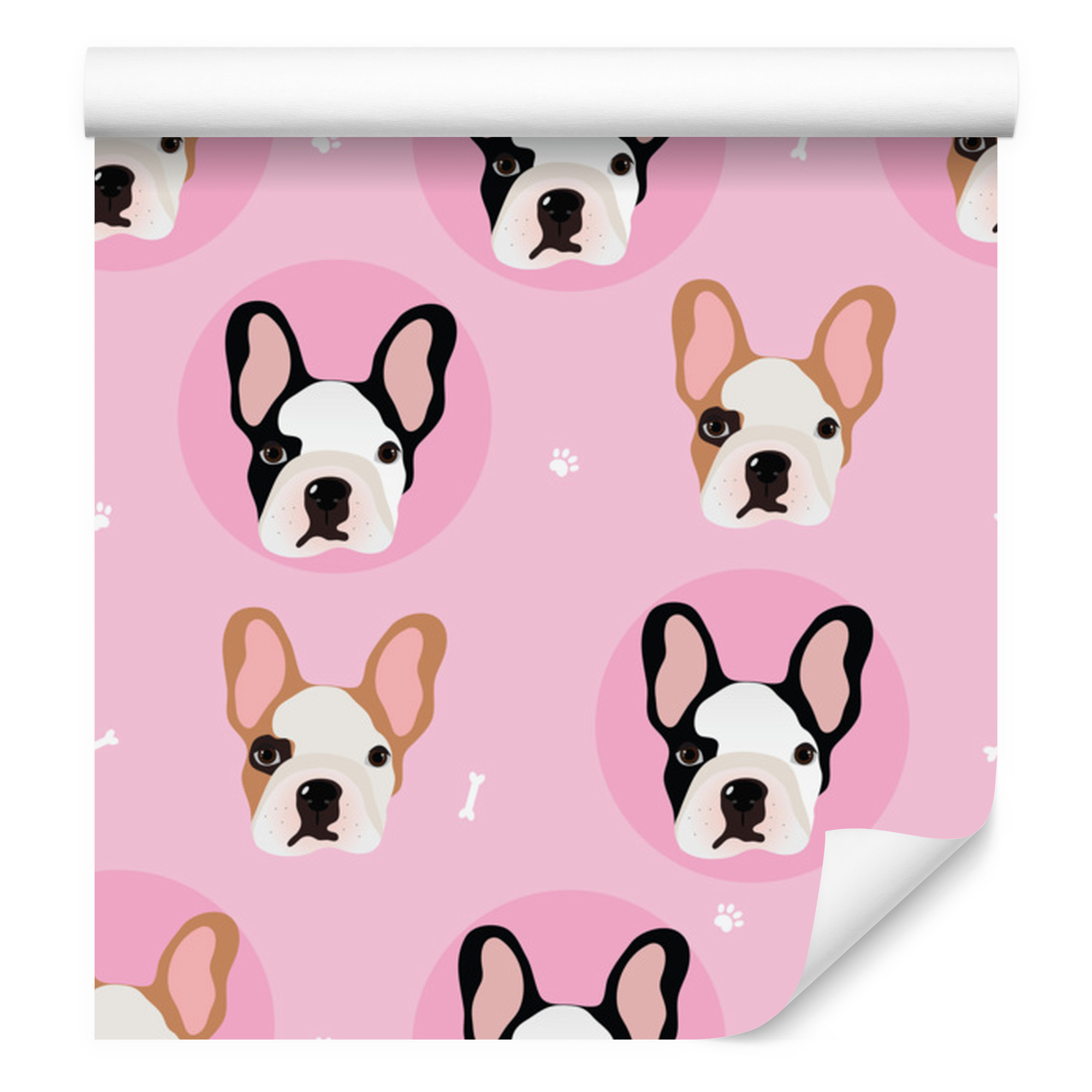 Tapete Mit Hunde- Und Pfotenmotiven Für Wohn- Und Schlafzimmer, 50 X 1000 Cm