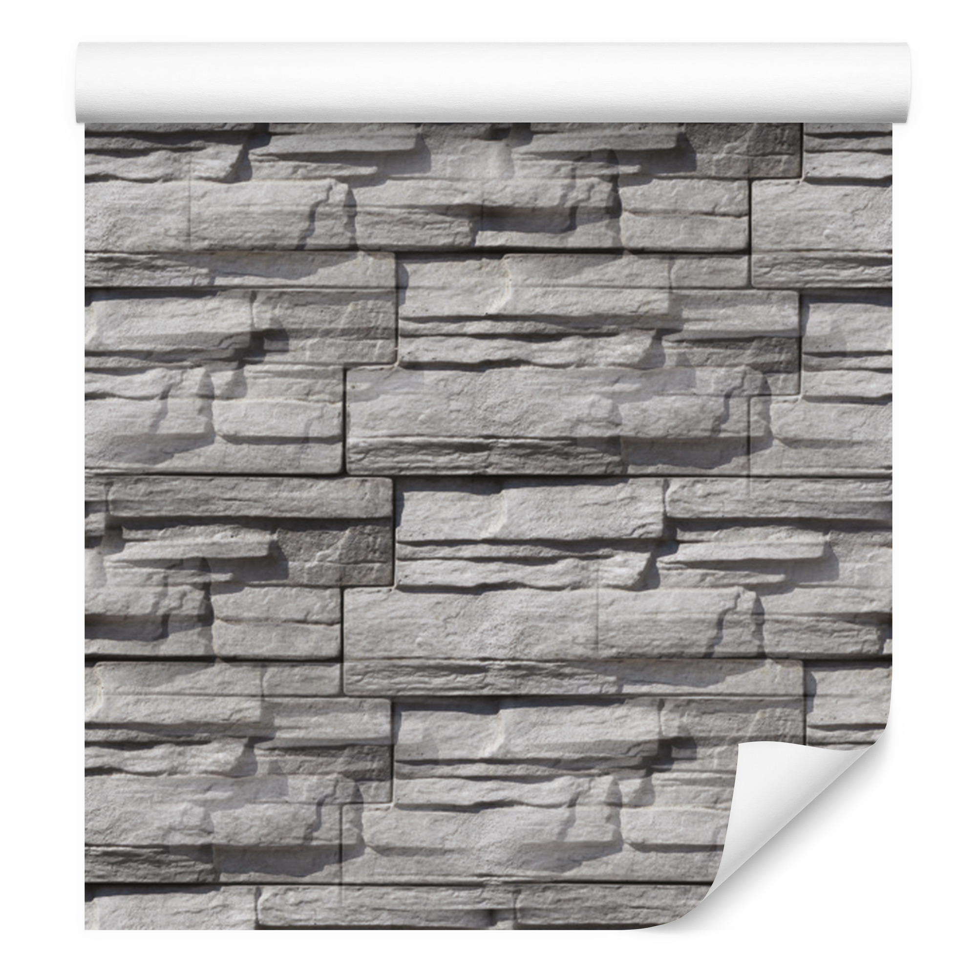 Tapete Schieferstein In Grautönen Mit 3d-effekt 50x1000 Cm