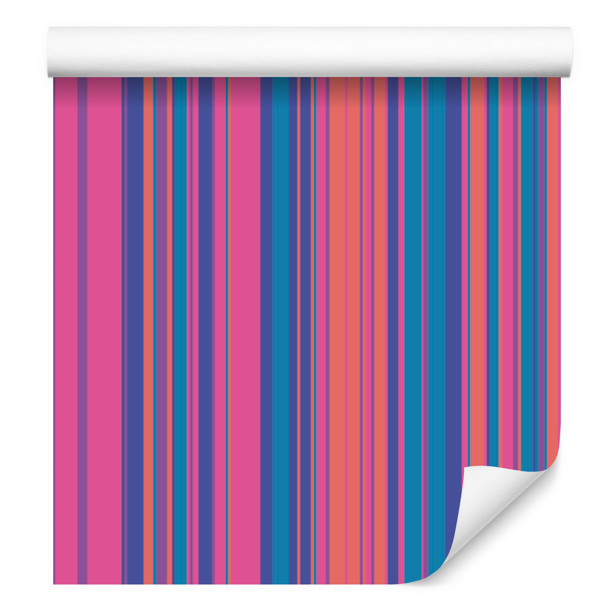 Moderne Und Farbenfrohe Streifentapete Für Wohn- Und Schlafzimmer, 50 X 1000 Cm