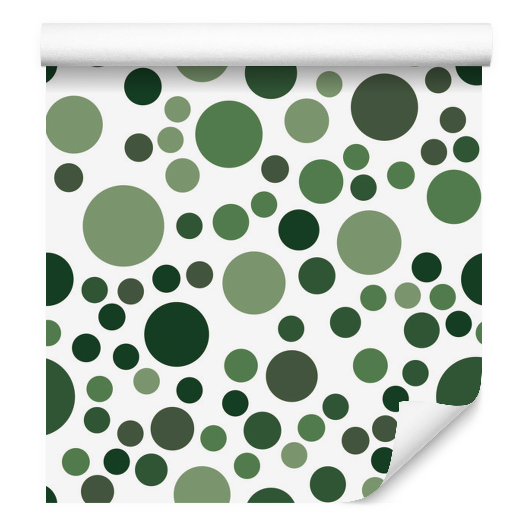 Moderne Grüne Punkttapete Für Wohn- Und Schlafzimmer, 50 X 1000 Cm