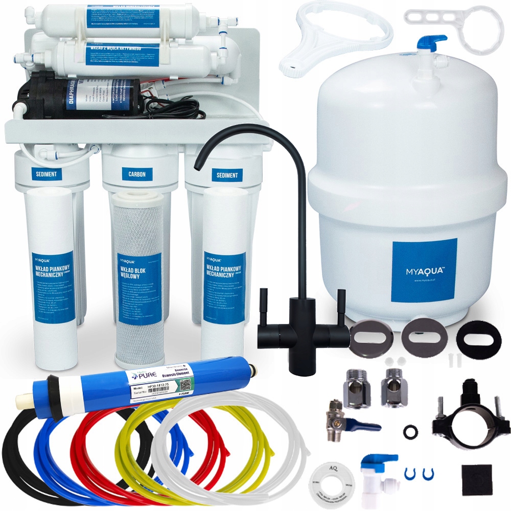 Ro6 Umkehrosmosefilter Mit Pumpe, Schwarzem Auslauf, Ro-wasserfilter