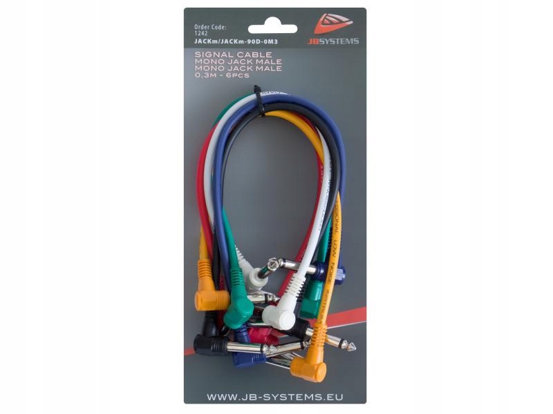 Jb Systems Jackm/jackm-90d-0m3 – Abgewinkeltes Klinkenkabel (0,3 M), 6 Stück