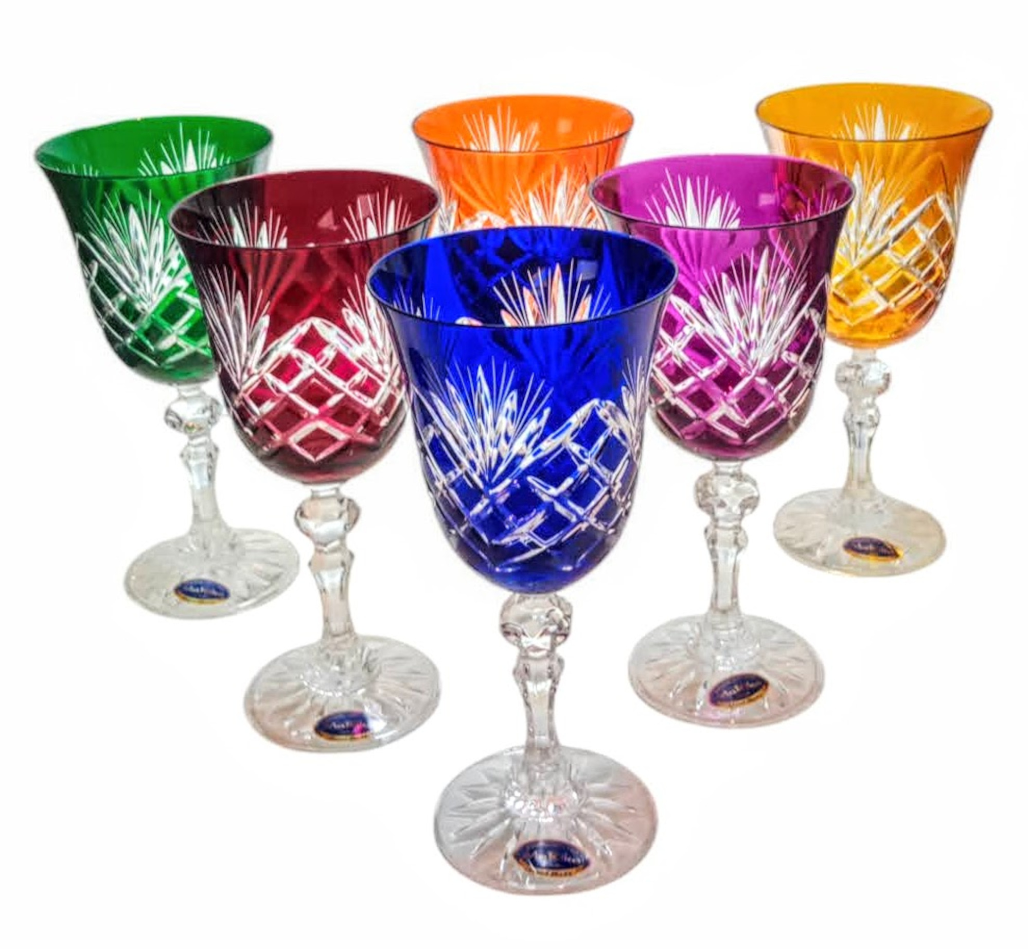 Bunte Kristallweingläser 220 Ml Ananas