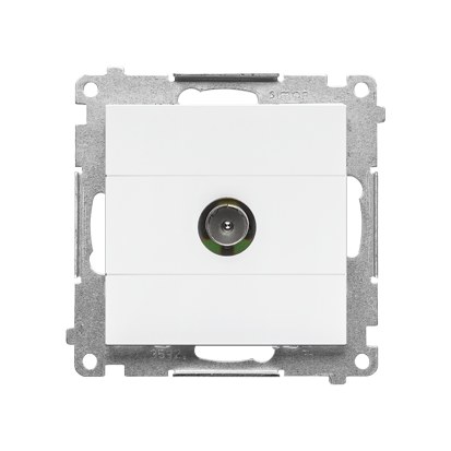 Einzelne Tv-antennenbuchse (modul). Für Einzelinstallationen: Weiß