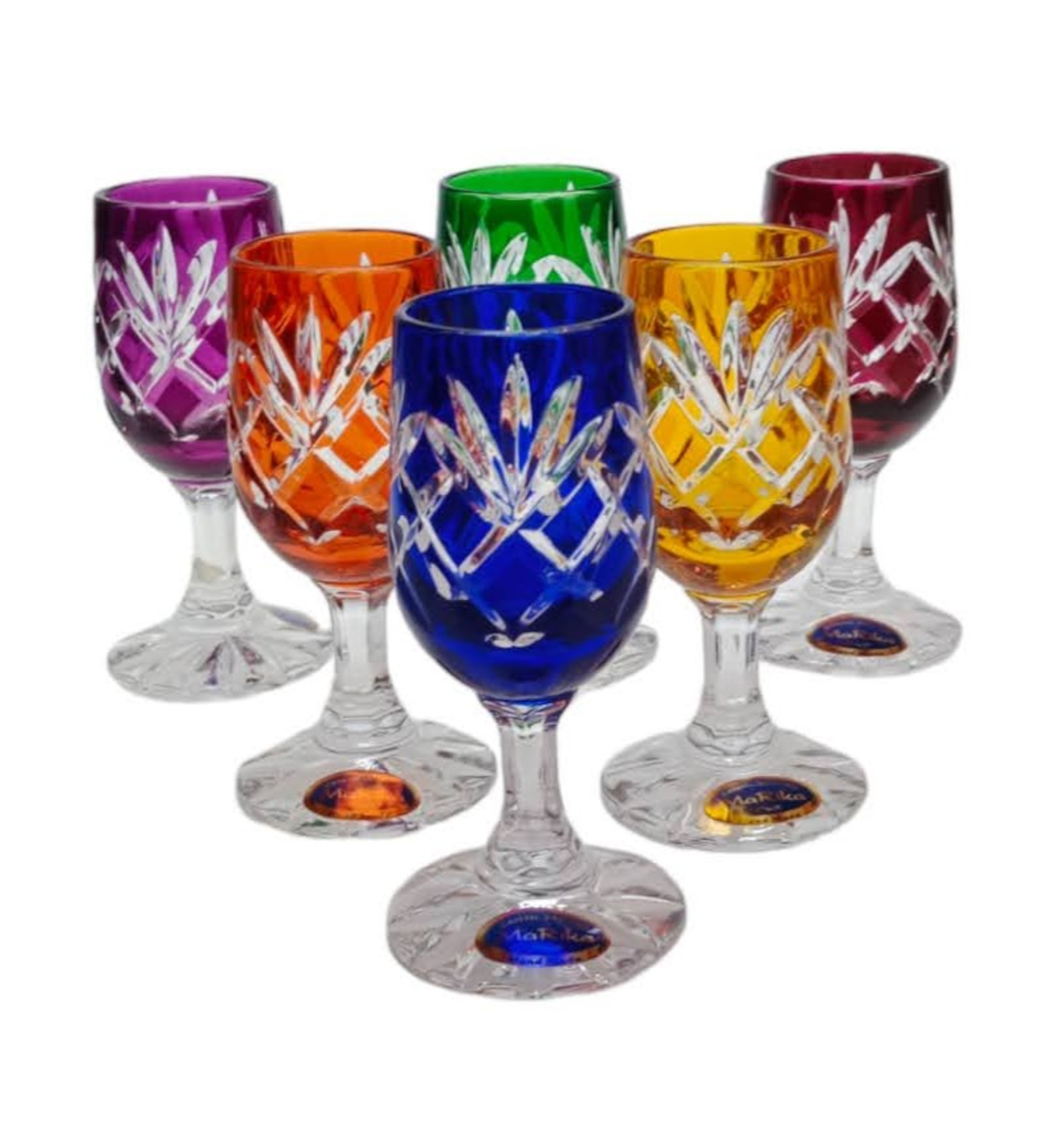 Bunte Kristall-wodkagläser 25 Ml Ananase – 6er-set, Elegantes Design, Farbmix, Perfekt Für Partys Und Als Geschenk