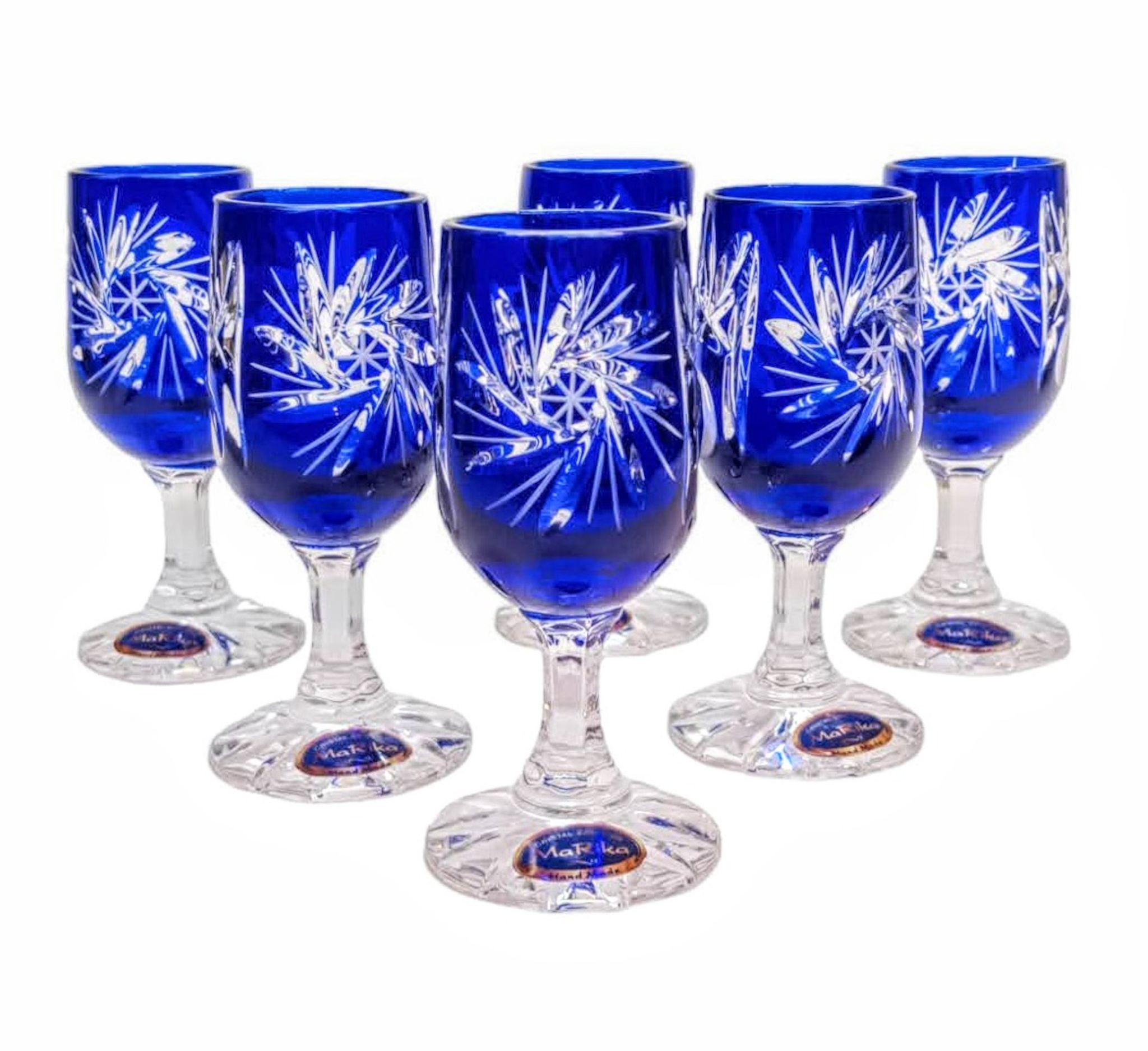 Kobaltkristallgläser, 25 Ml Olivenmühle – 6er-set