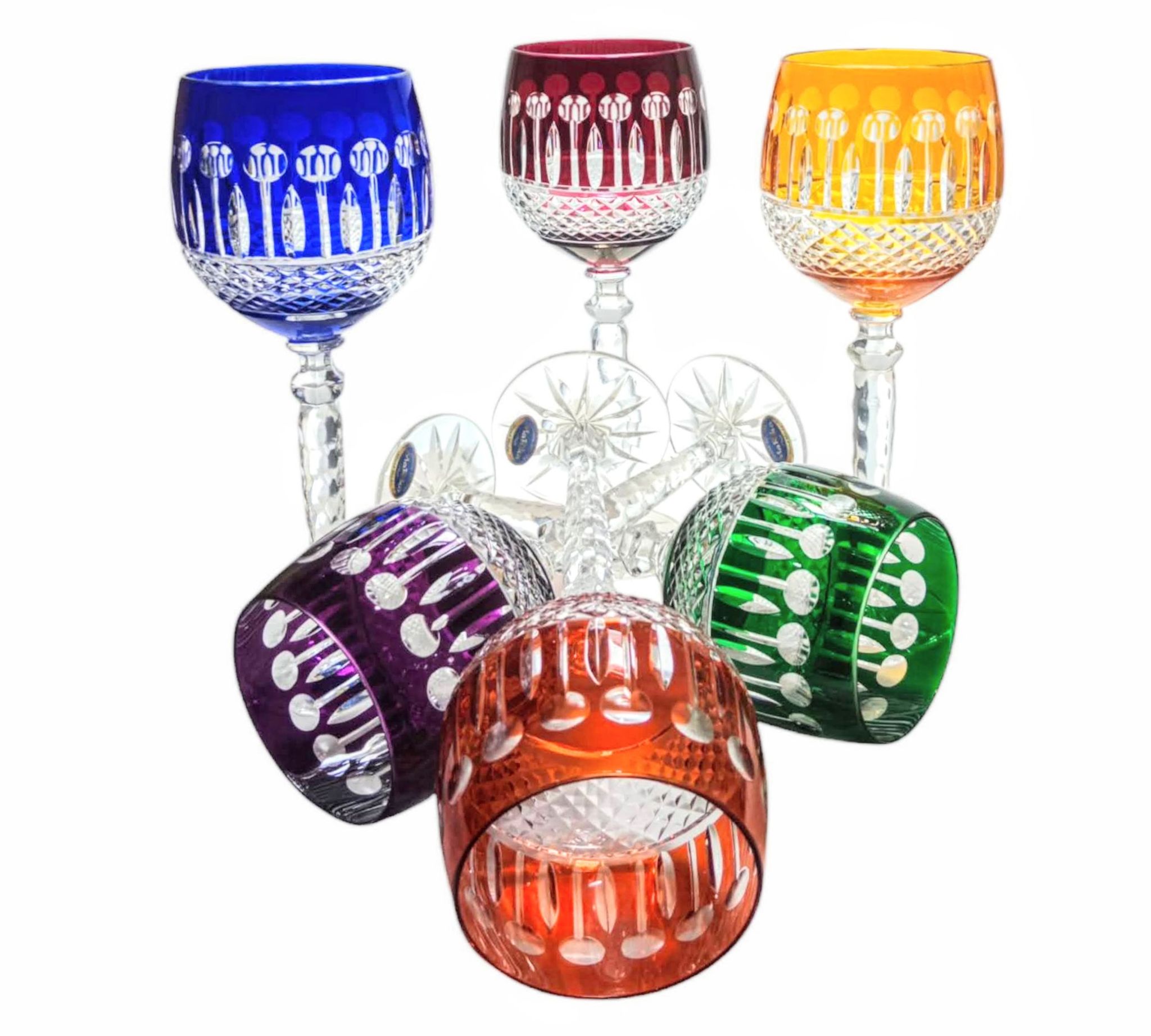Bunte Kristallweingläser 280 Ml, Französisch