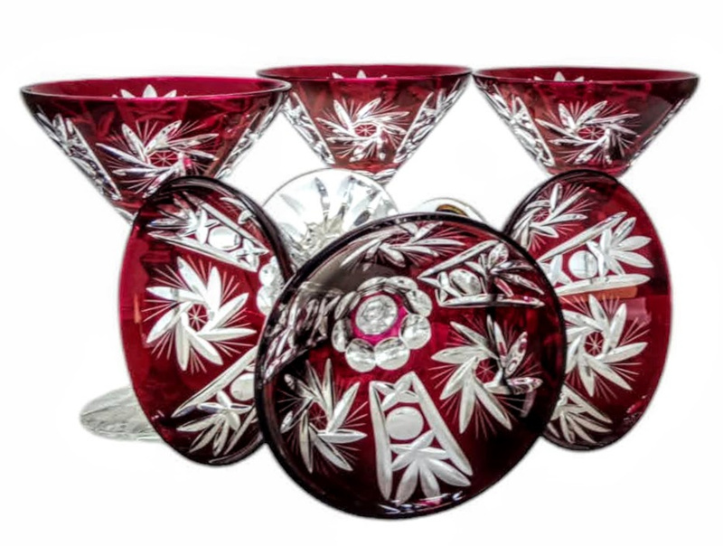 Ruby Crystal Martinigläser, 110 Ml Olivenmühle