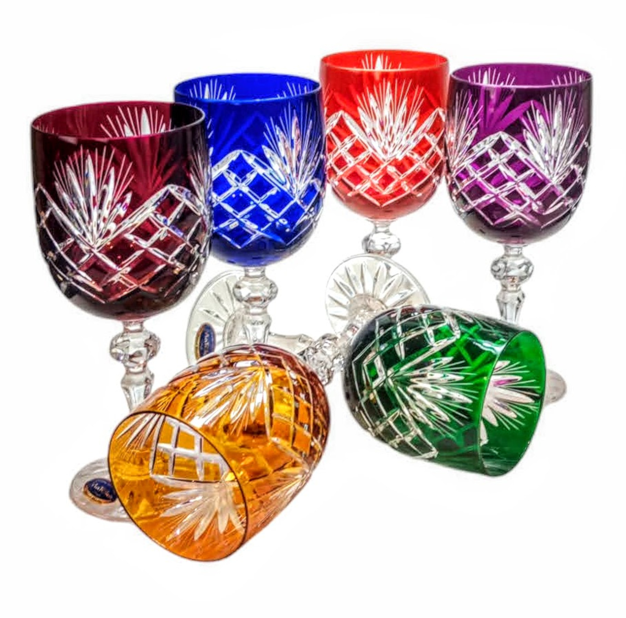 Bunte Kristallweingläser 240ml Ananas