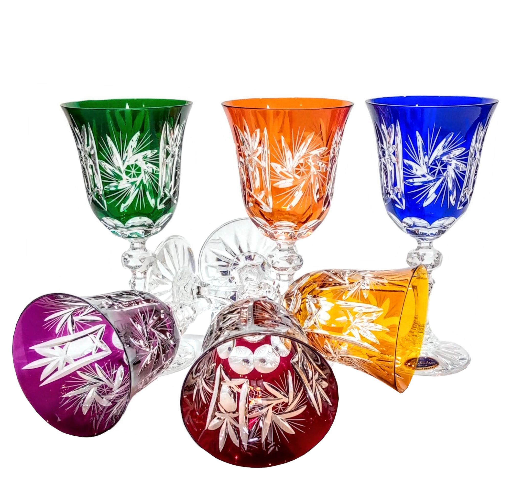 Bunte Kristallweingläser, 170 Ml Olivenmühle