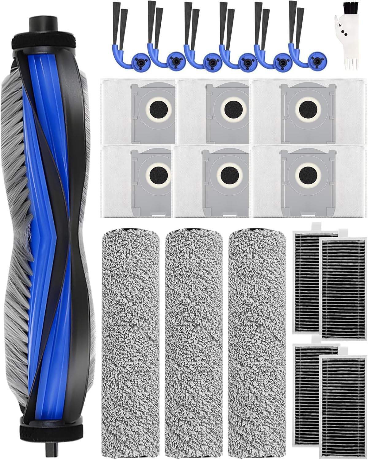 Zubehör Für Ecovacs Deebot X9 Pro Omni / X11 Pro Omni: 1 Hauptbürste, 3 Walzenbürsten, 6 Staubbeutel, 6 Seitenbürsten, 4 Filter, Reinigungsbürste