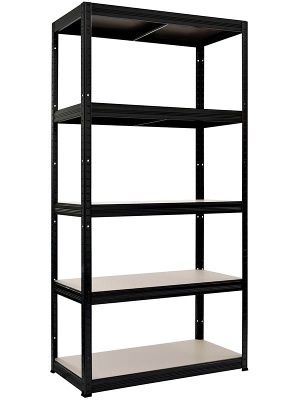 Work>it Steel shelf unit with 5 shelves 175 kg - black