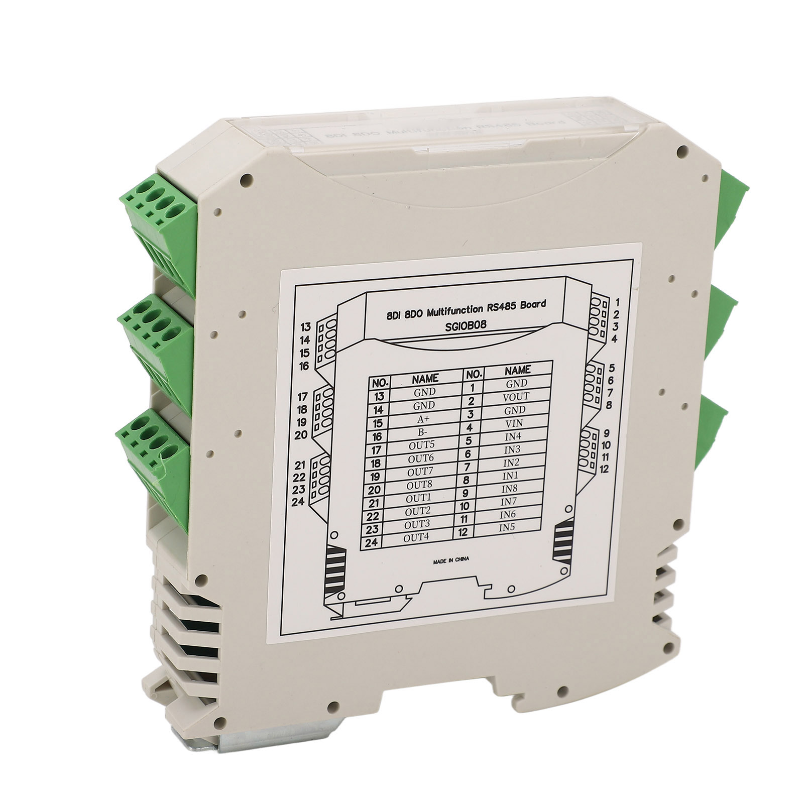 Optisch Isoliertes Rs485 8di 8d0 I/o-modul, Digitaler Ein-/ausgang, Industrielle Steuerplatine, 7–25 V Dc