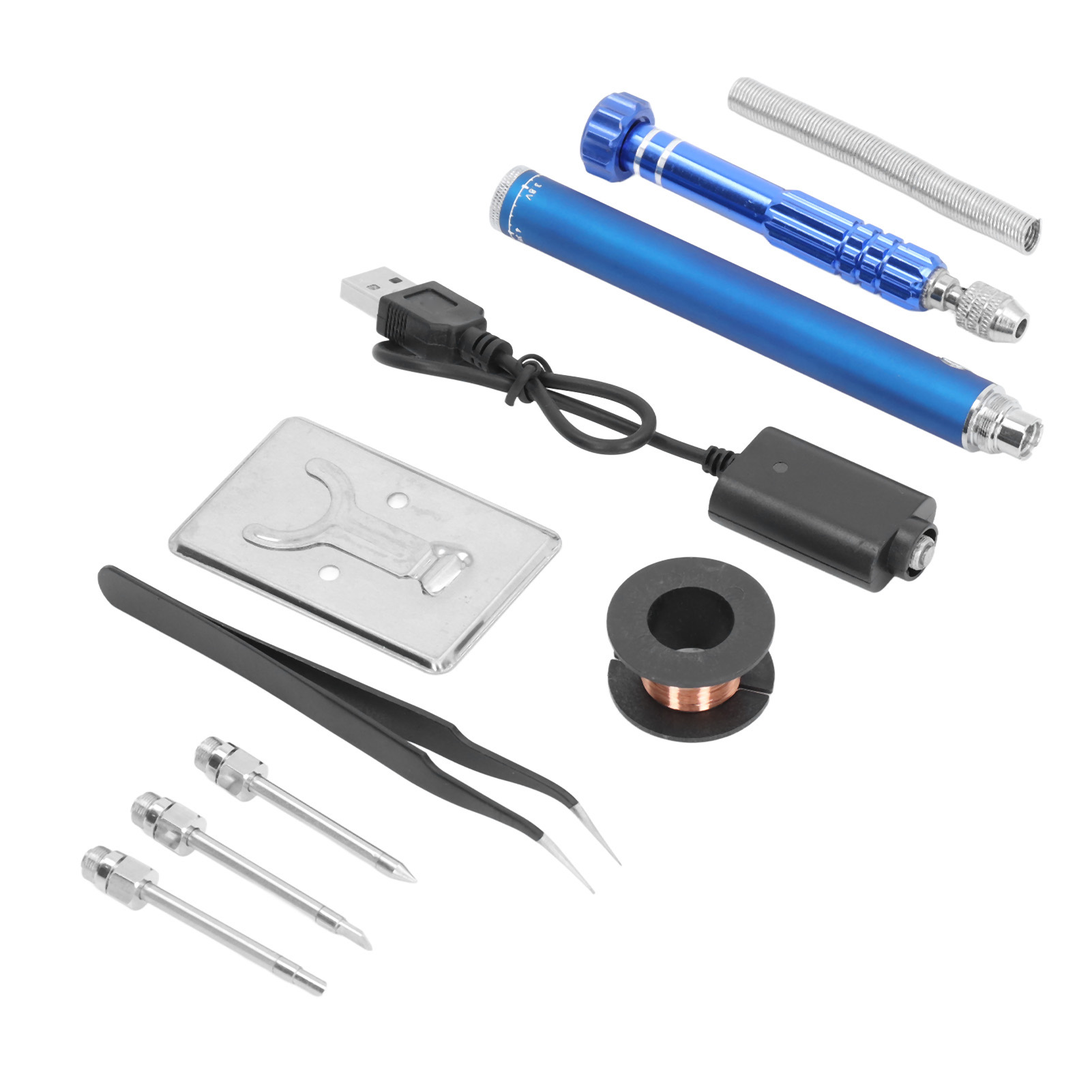 Blauer Tragbarer Lötkolben Mit Kabelloser Ladefunktion Und Usb-schnittstelle