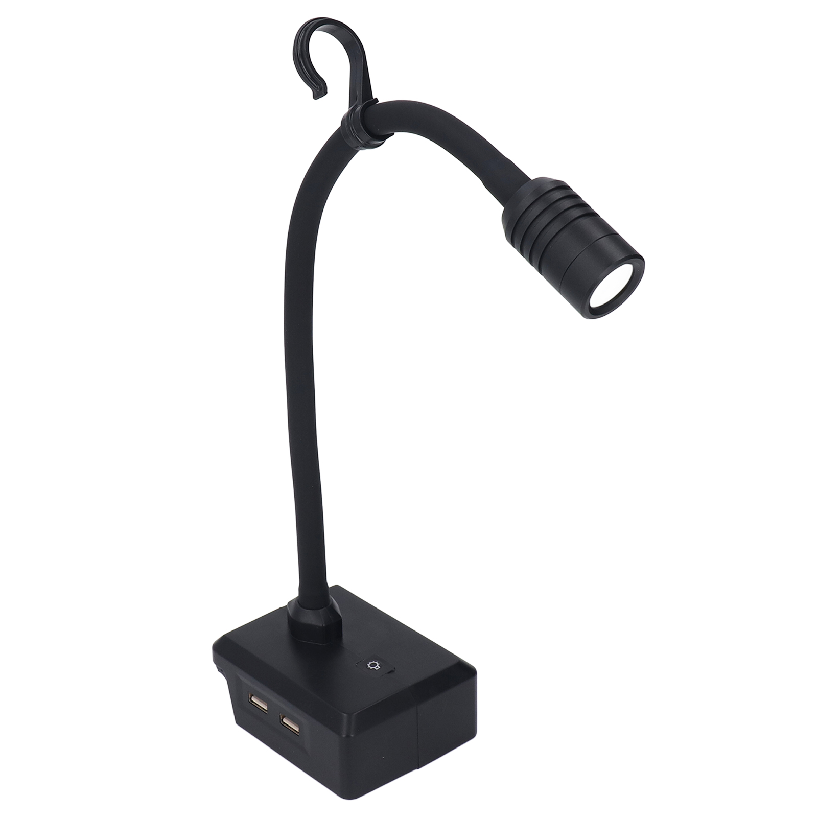 Kabellose Led-arbeitsleuchte Mit Schwanenhals, 3 Modi, Zwei Usb-anschlüsse Mit 20-v-batteriehalterung