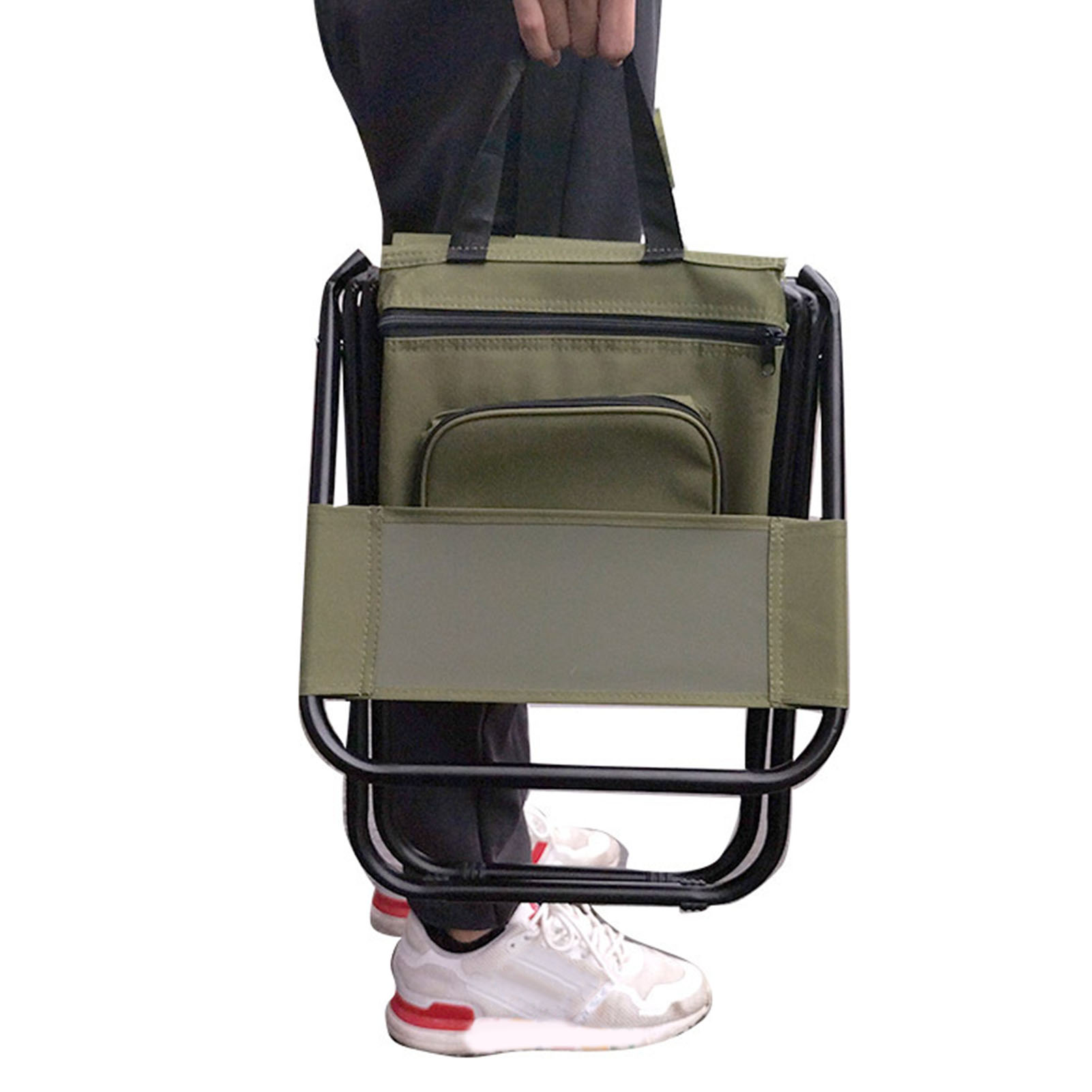Tragbarer Klappstuhl Aus 600d Oxford-gewebe, Ideal Zum Angeln Im Freien, Mit Schultergurt Und Aufbewahrungstasche.
