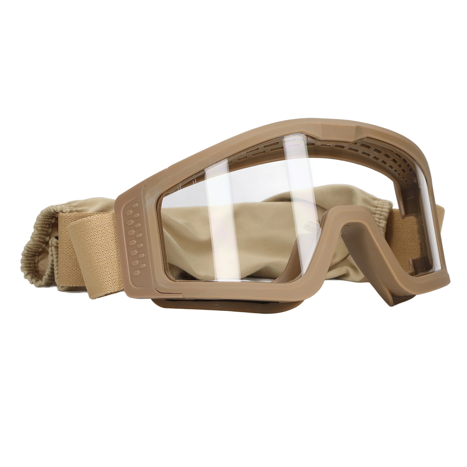 Abnehmbare Schutzbrille Für Outdoor-aktivitäten, Uv-schutz, Stoßfest, Dicker Khakifarbener Rahmen, Ideal Zum Campen, Radfahren Und Mountainbiken.