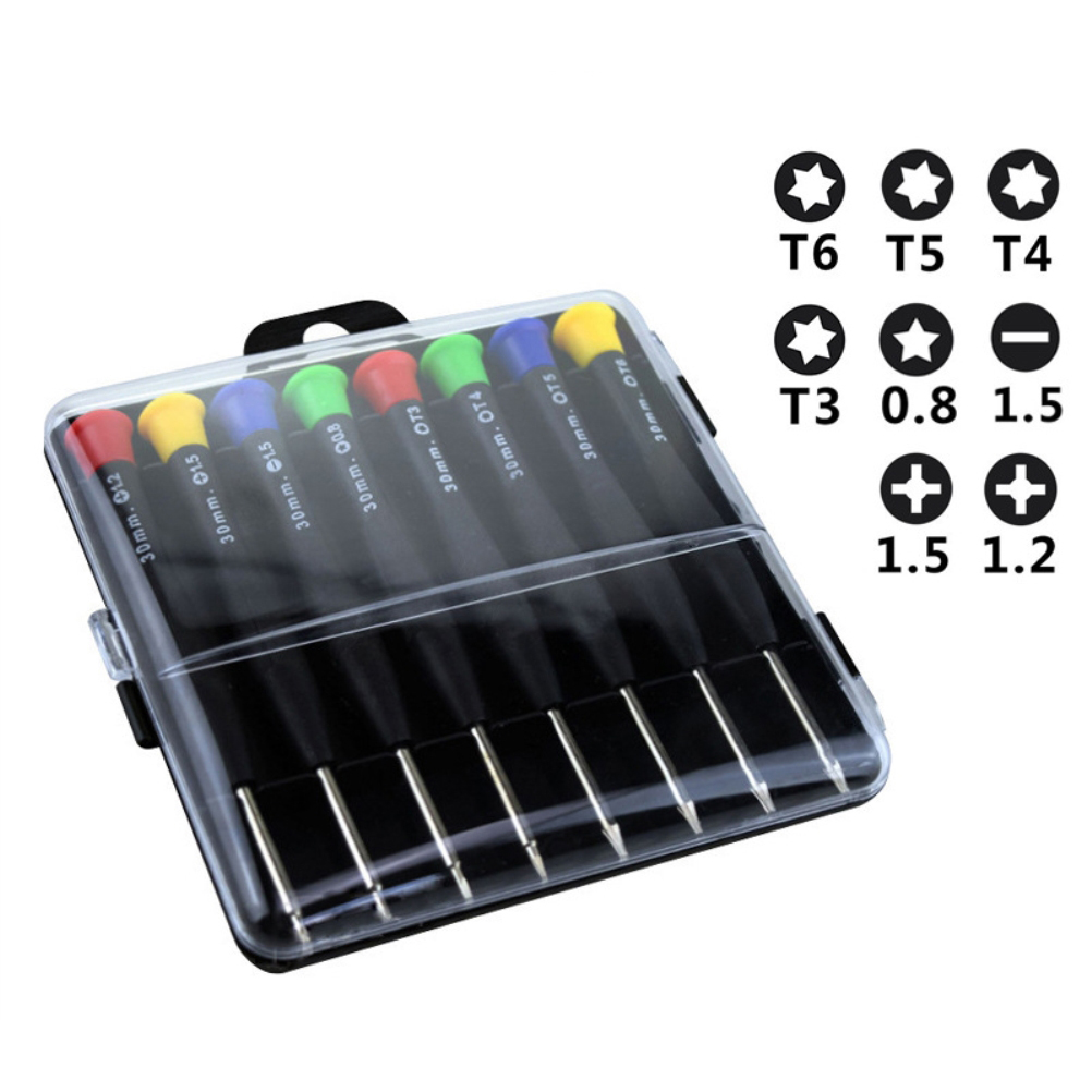 Set Mit 8 Multifunktionsschraubendrehern Zur Reparatur, Demontage Und Zum Austausch Von Teilen An Mobiltelefonen Und Computern.