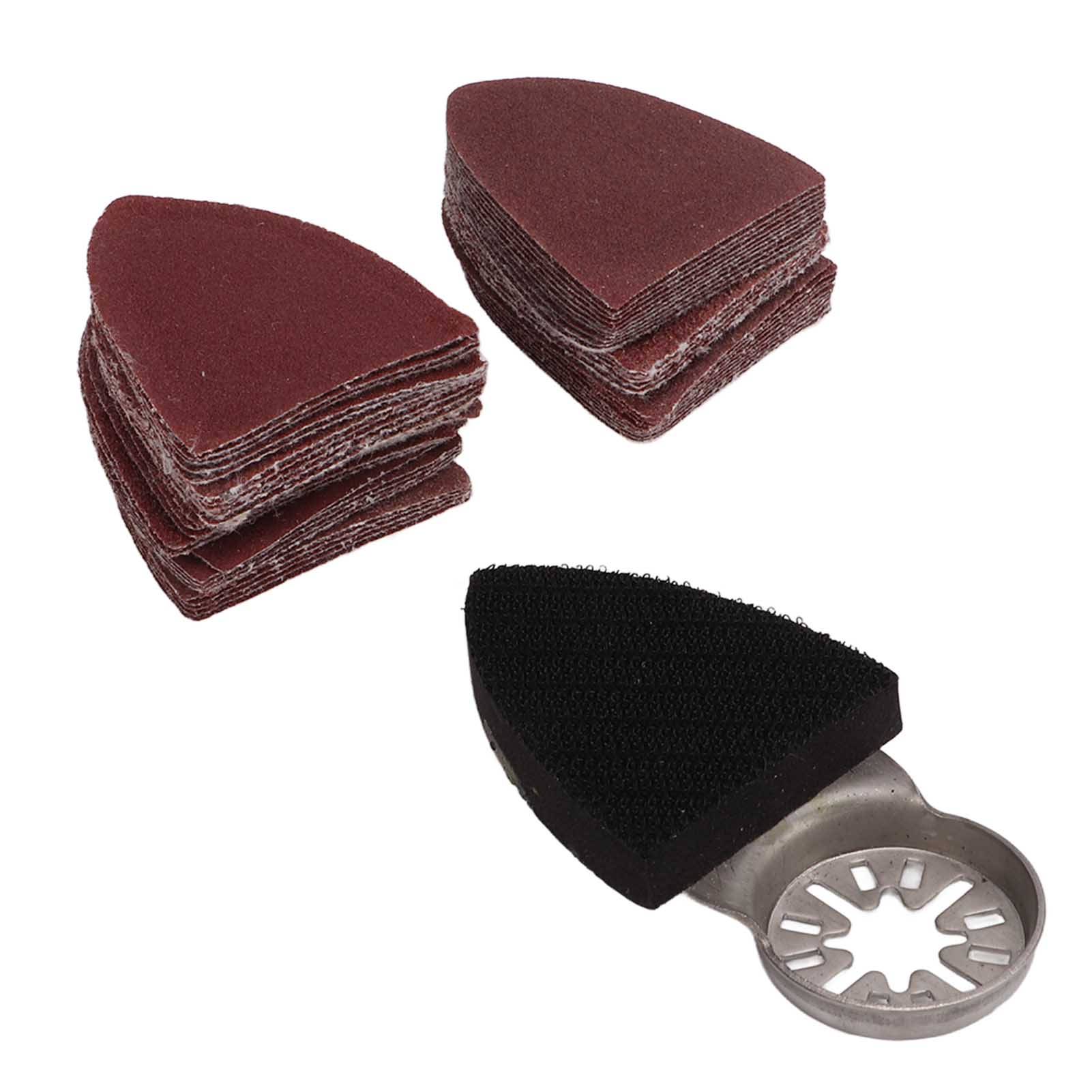 Set Aus 51 Oszillierenden Schleifscheiben, Dreieckiges Multifunktionswerkzeug Mit Klettverschluss.