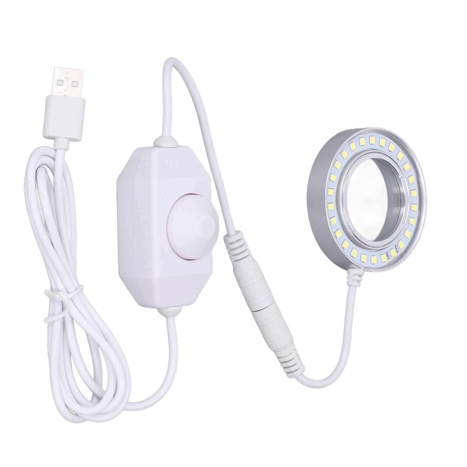 Led-ringlampe Für Mikroskope Mit Spiralschleife Und Einstellbarer Helligkeit, Ausgestattet Mit Einem Regler.