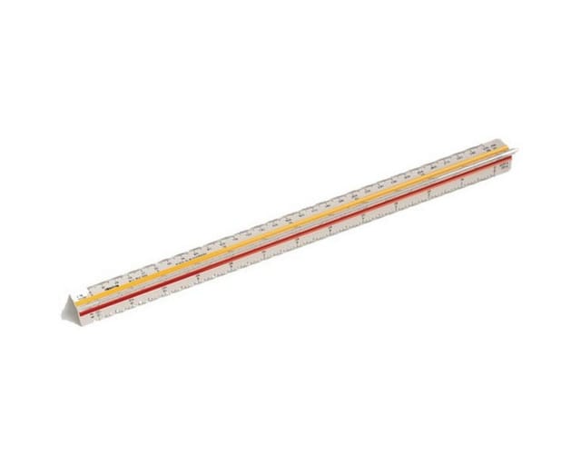 Rotring rOtring Dreikant-Reduktionsmaßstab | Architekt 1:20 | 1:25 | 1:50 | 1:75 | 1:100 | 1:125 | 30 cm
