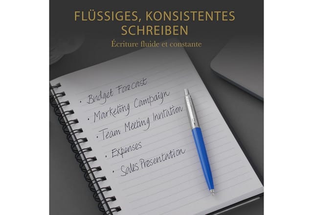 Parker Kugelschreibermine | mittlere Spitze | schwarze QUINKflow Tinte | 1 Ersatzmine für Kugelschreiber