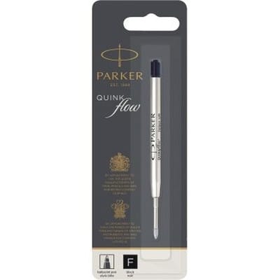 Parker Kugelschreibermine | feine Spitze | schwarze QUINKflow Tinte | 1 Ersatzmine für Kugelschreiber