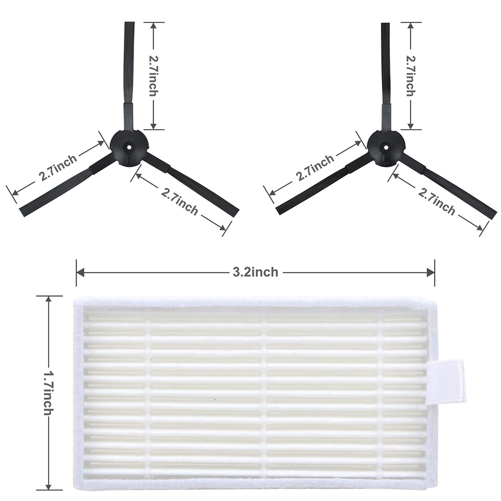Ersatz-seitenbürstenfilter-set Kompatibel Mit Ilife V3, V3s, V5 Und V5s Saugrobotern.