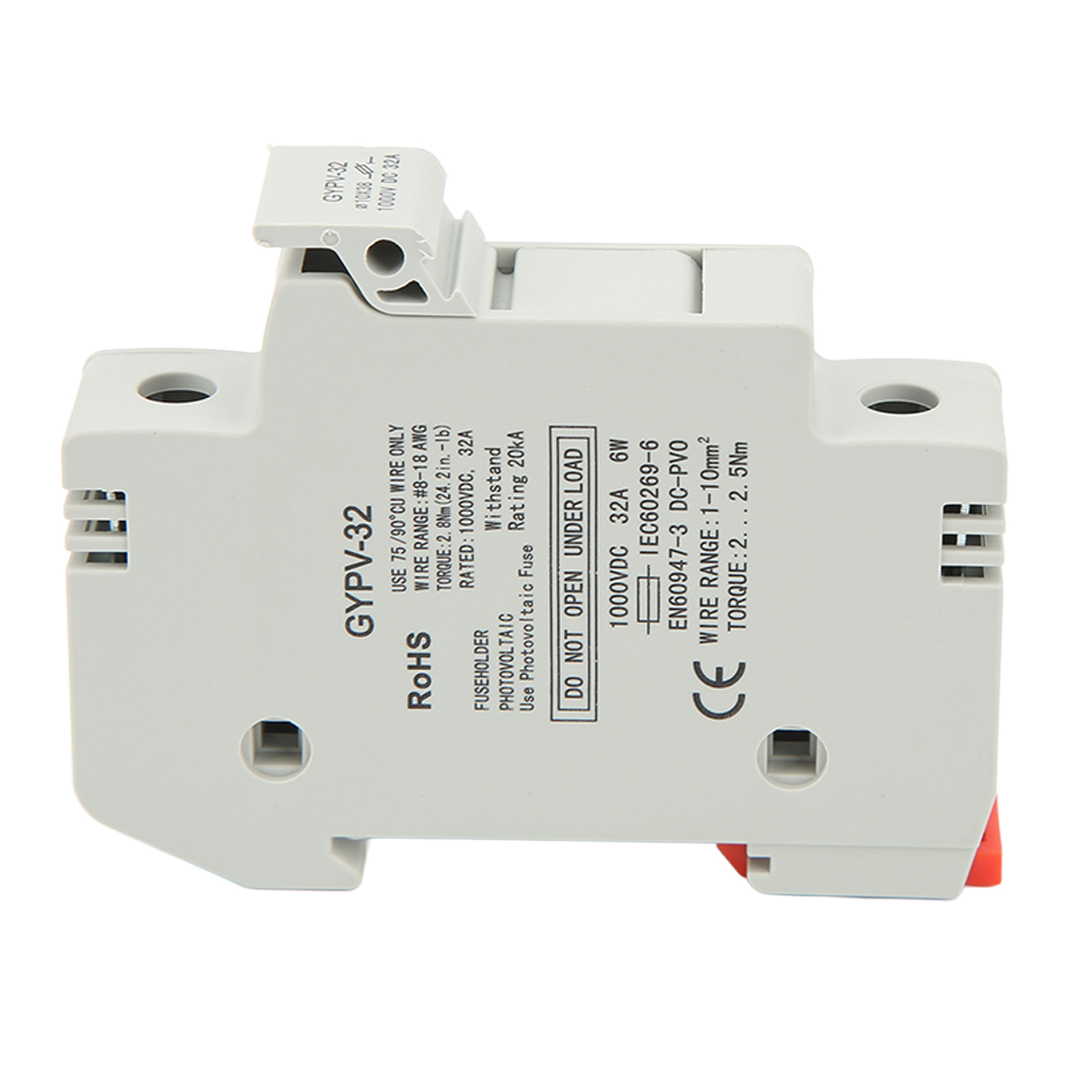 Miniatur-sicherungshalter 1p 32a, Flammhemmender Polycarbonat-sockel Für 1000v Dc Photovoltaik-stromerzeugungssysteme