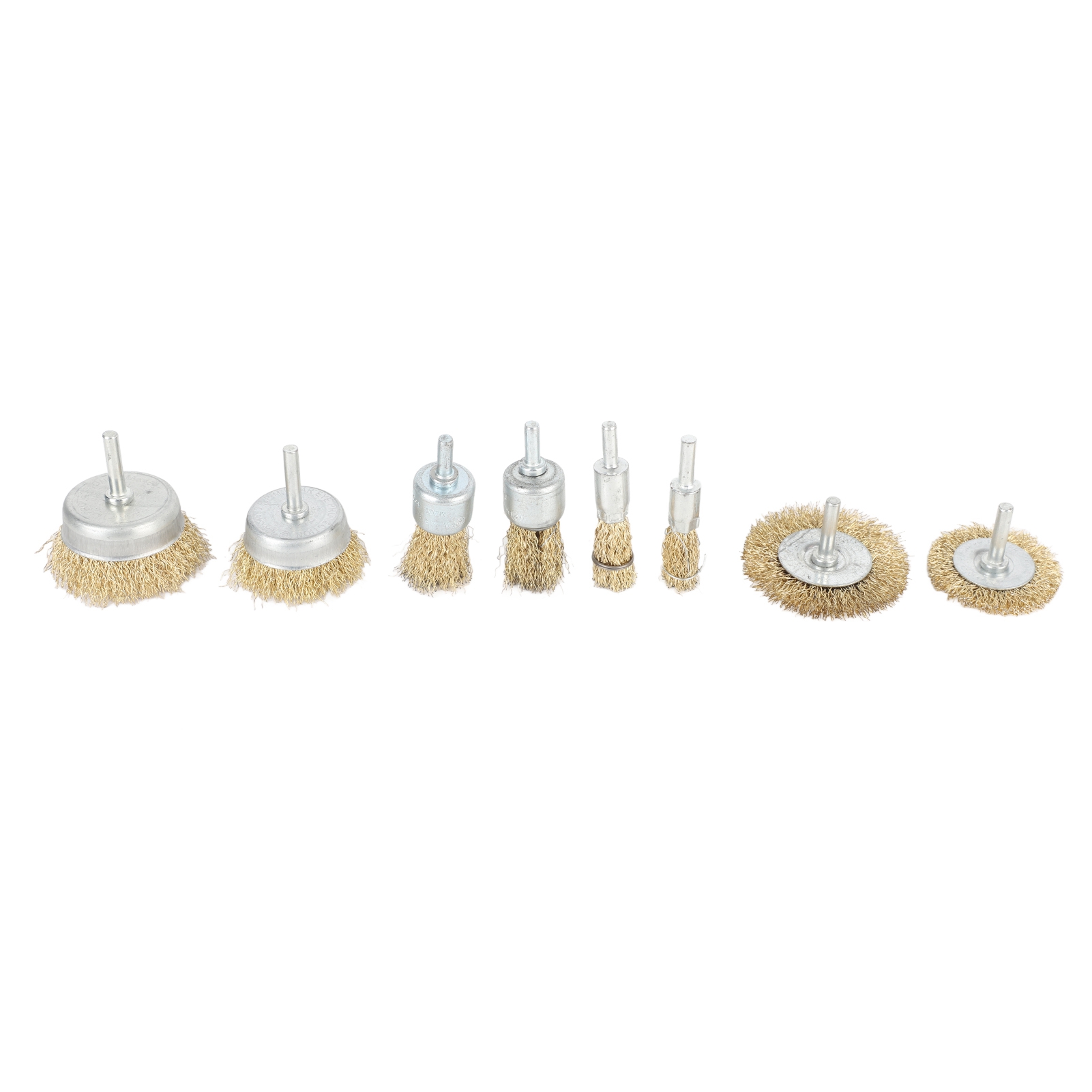 Set Aus 8 Großen, Gewellten Drahtbürsten Zum Entfernen Von Rost, Farbe Und Kalkablagerungen, Kompatibel Mit Bohrmaschinen Und Winkelschleifern.