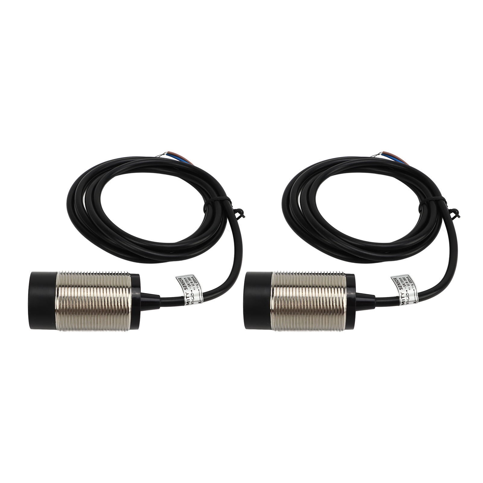 Packung Mit 2 Wasserdichten Npn-dc-näherungssensoren (2-draht, Normalerweise Geschlossen (nc)), 15 Mm Messbereich, 6–36 V Dc