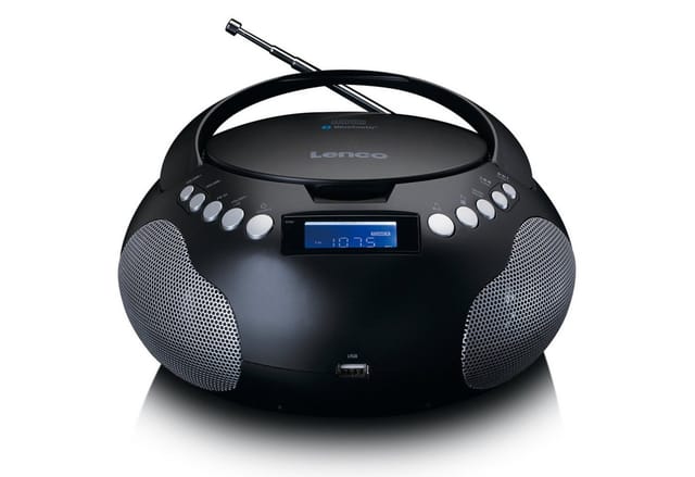 Lenco SCD-331BK - Portable Radio/CD/MP3 player with USB and Bluetooth® - Black