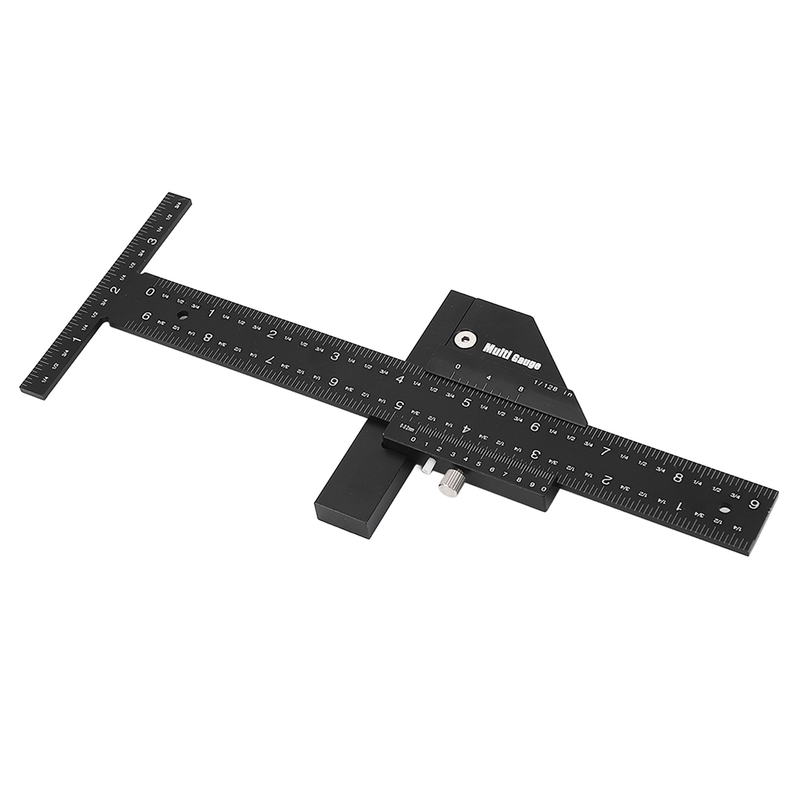 T-förmiger Holzbearbeitungslineal (0 Bis 250 Mm, 10 Zoll) Aus Aluminiumlegierung, Doppelfunktion, Mit Markierung