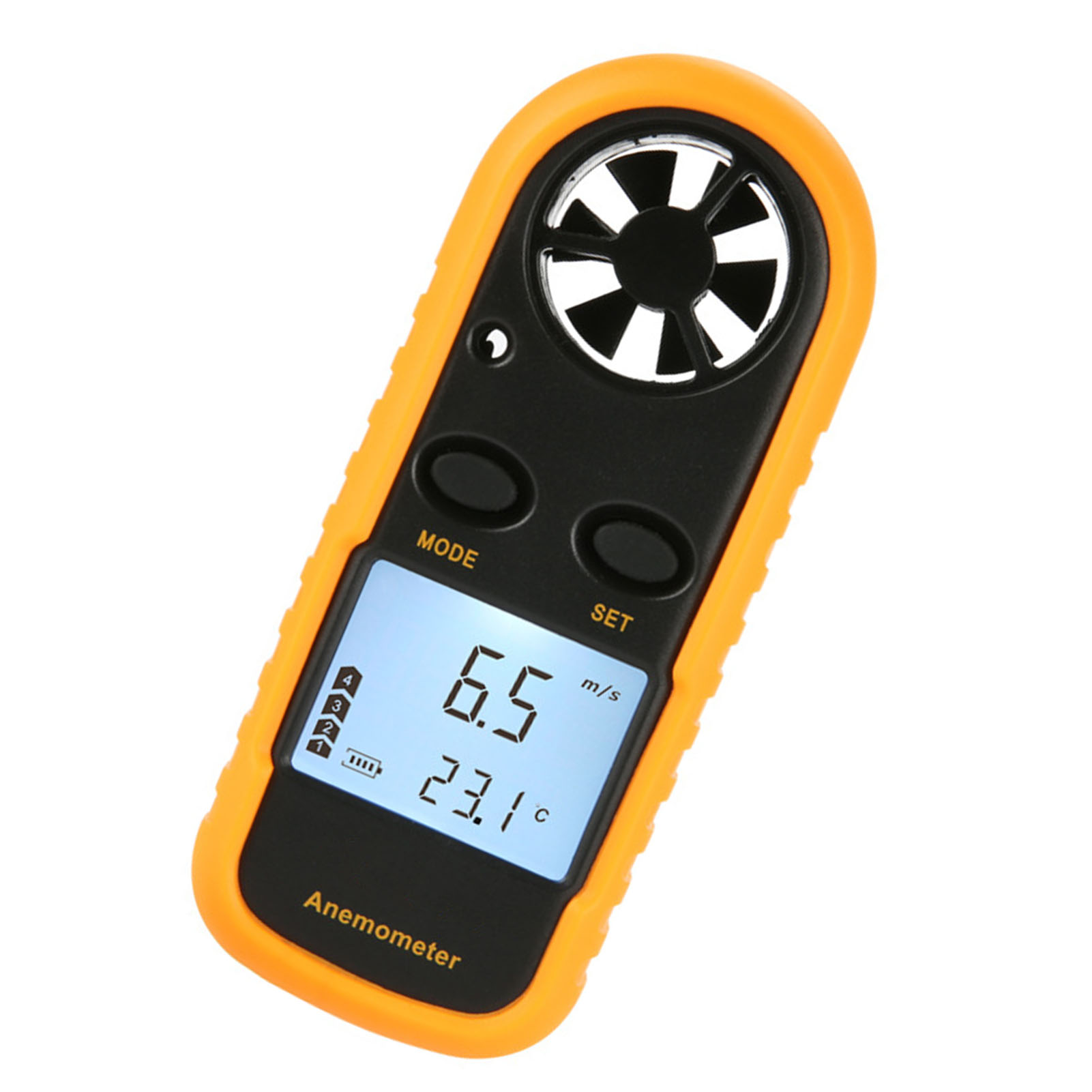 Tragbares Digitales Anemometer Mit Lcd-bildschirm, Thermometer Und Windgeschwindigkeits- Und Temperaturmesser (3v, Gm816)
