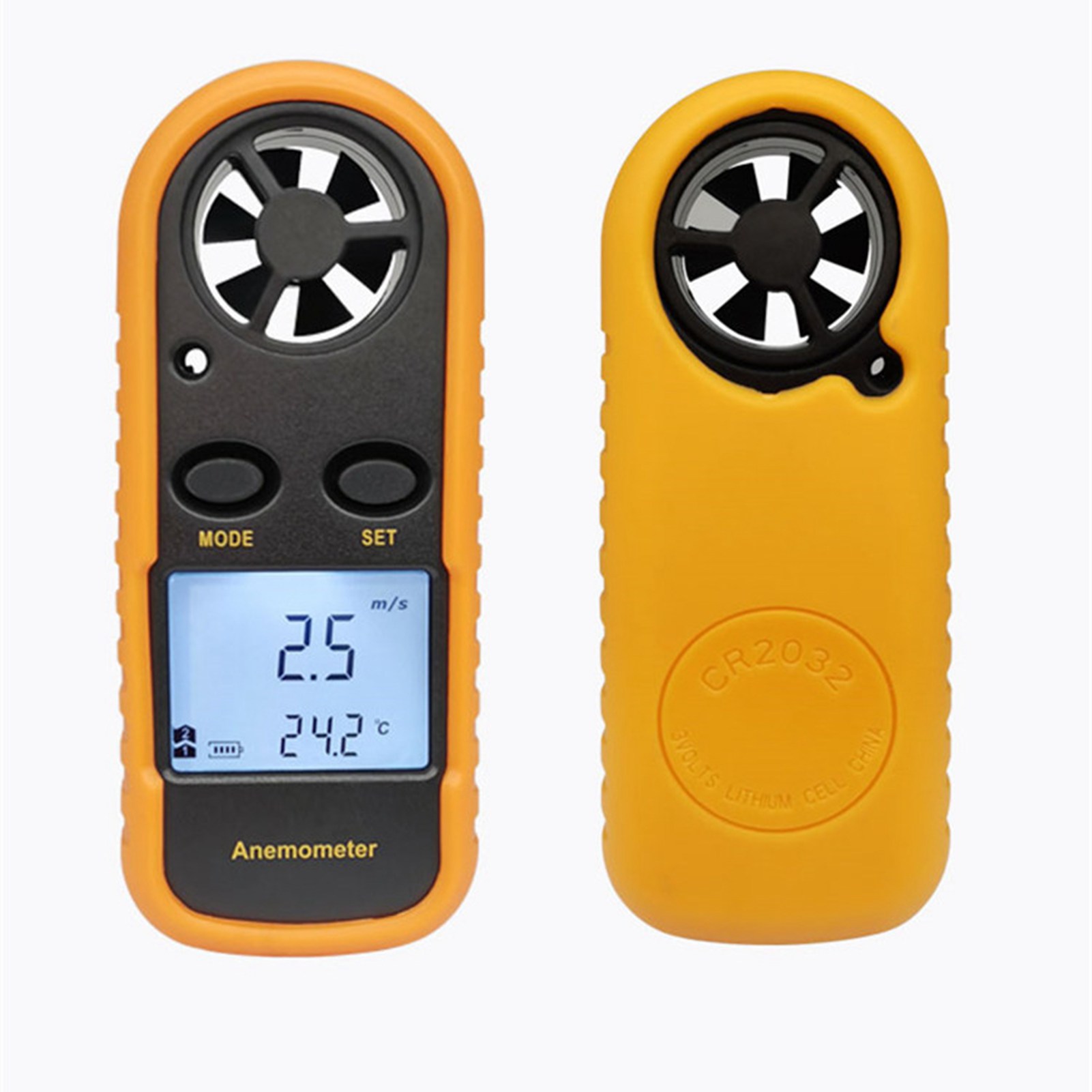 Schnelles, Hintergrundbeleuchtetes Digitales Anemometer, Tragbares Mini-windgeschwindigkeitsmessgerät (englische Version)