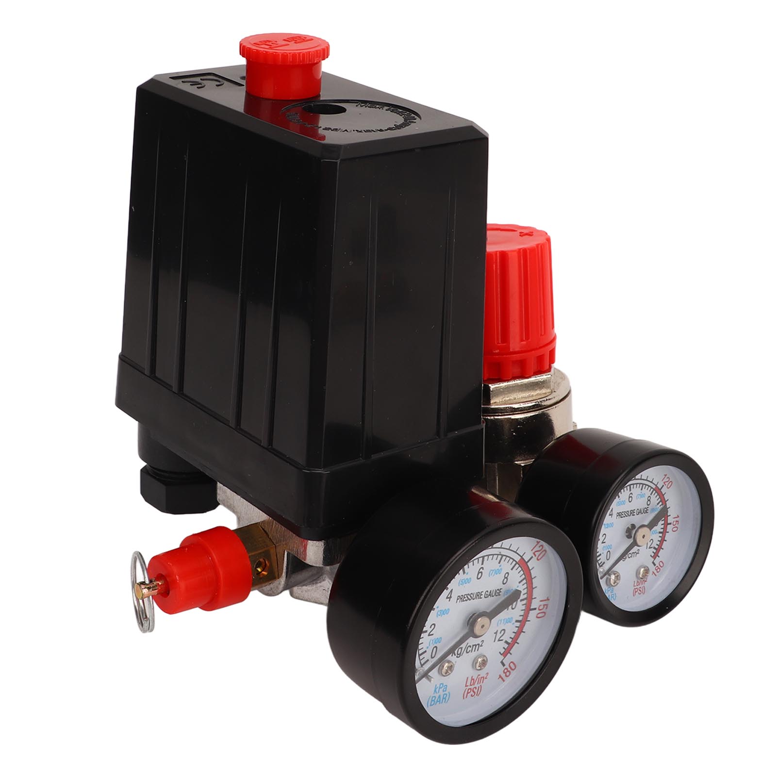 Druckschalter Für Luftkompressor, Regelventil 0-180 Psi, 3-in-1-schnellanschluss Für Automatische Steuerung