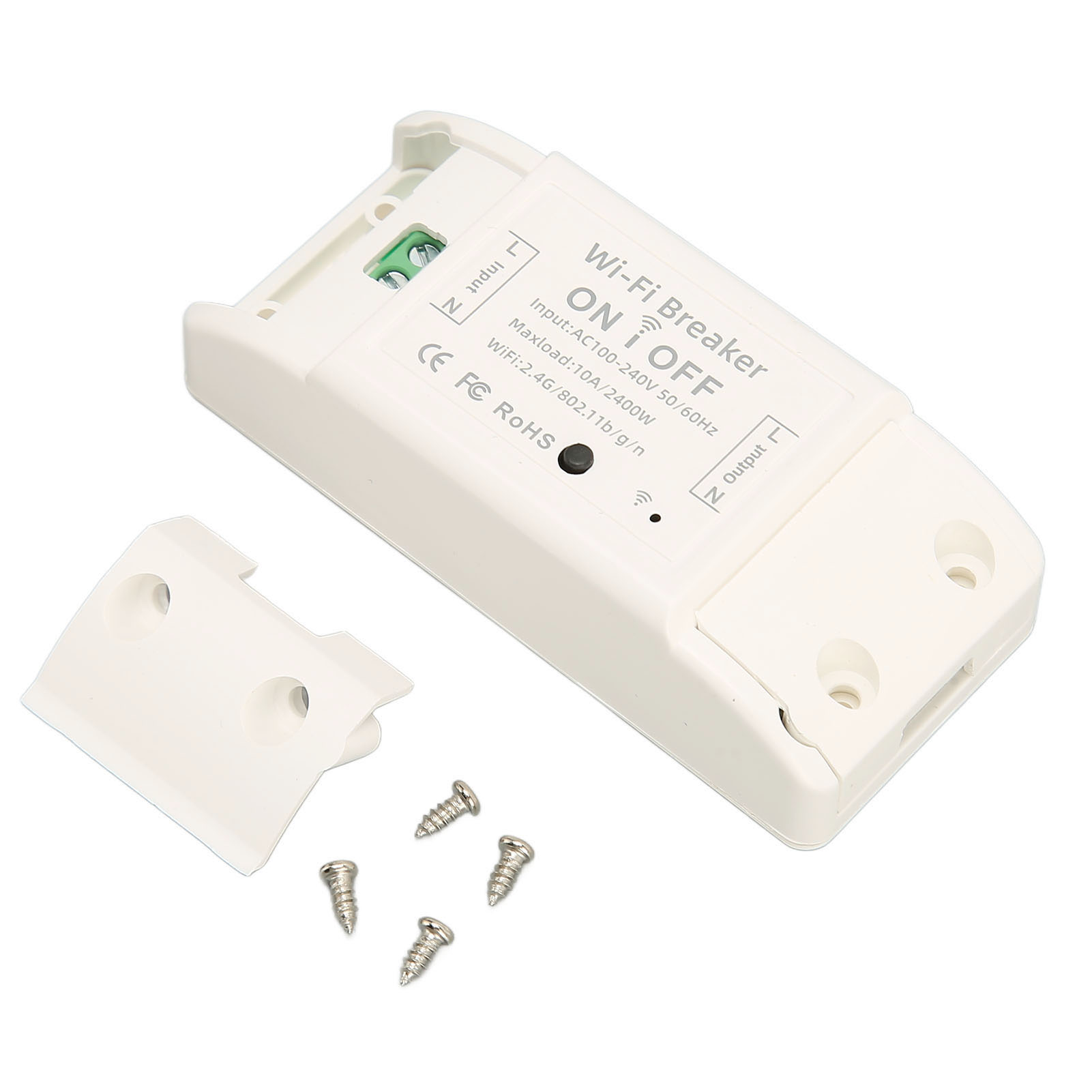 Intelligenter Wlan-schalter, Freihändige Sprachsteuerung, Geräteschutzschalter, Ein/aus, 100–240 V Wechselstrom