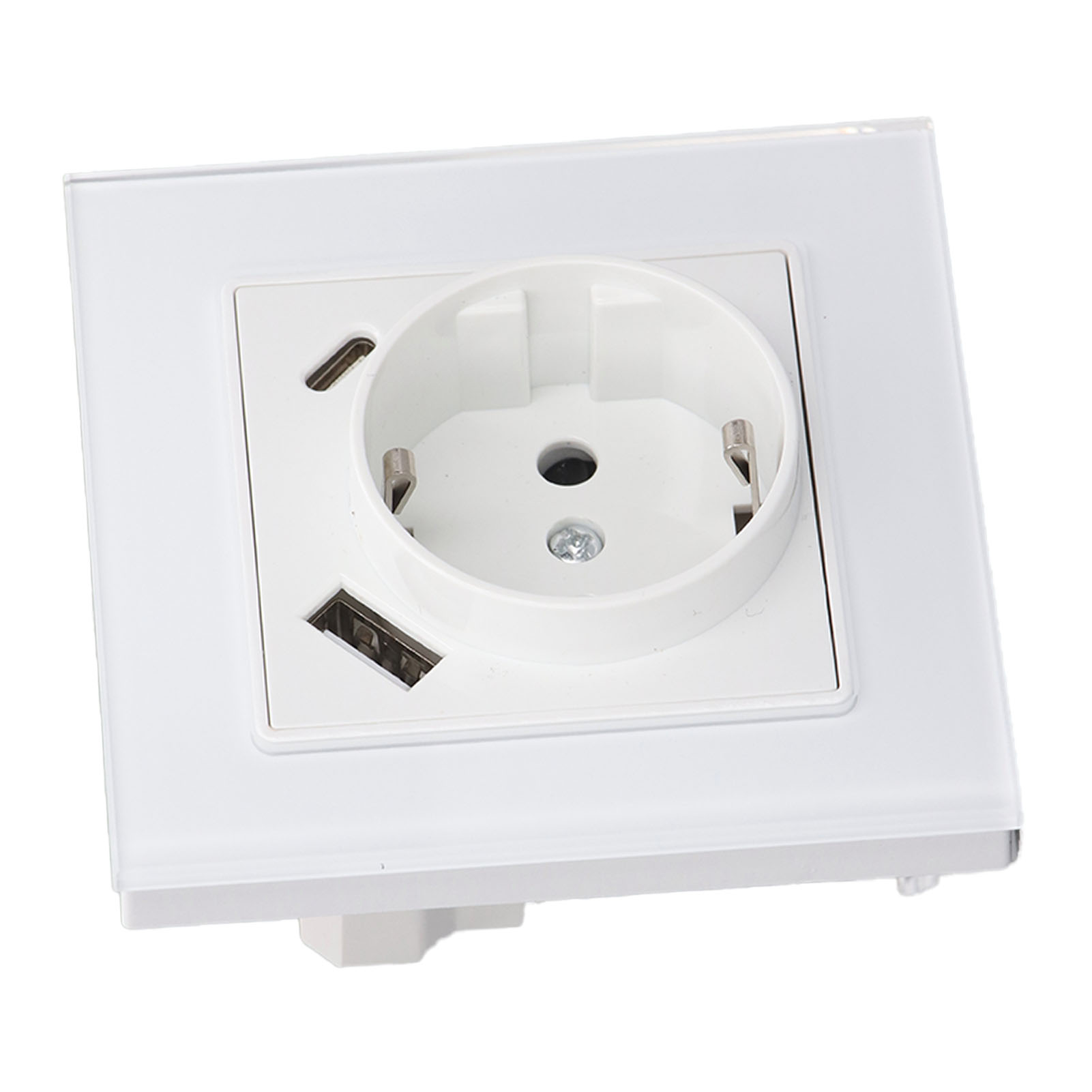 Versenkte Usb-typ-c-wandsteckdose, 5 V 2,1 A (eu-standard), Mit Abdeckung Aus Gehärtetem Glas, Typ 82, 250 V Ac, 3520 W