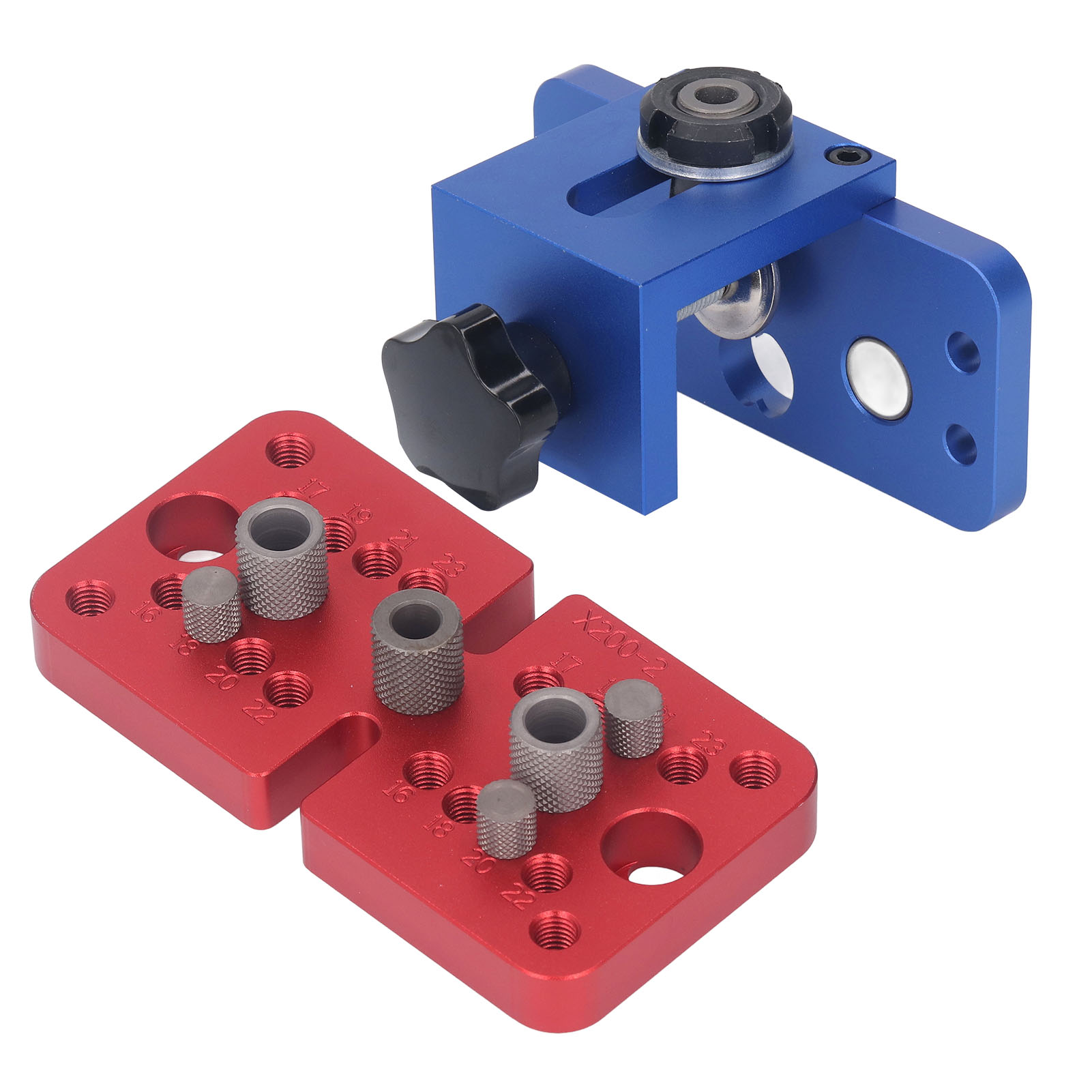3-in-1-stanzpositionierer Für Die Holzbearbeitung Mit Stift, Kompatibel Mit 8-, 10- Und 15-mm-bohrern Und Verstellbar.