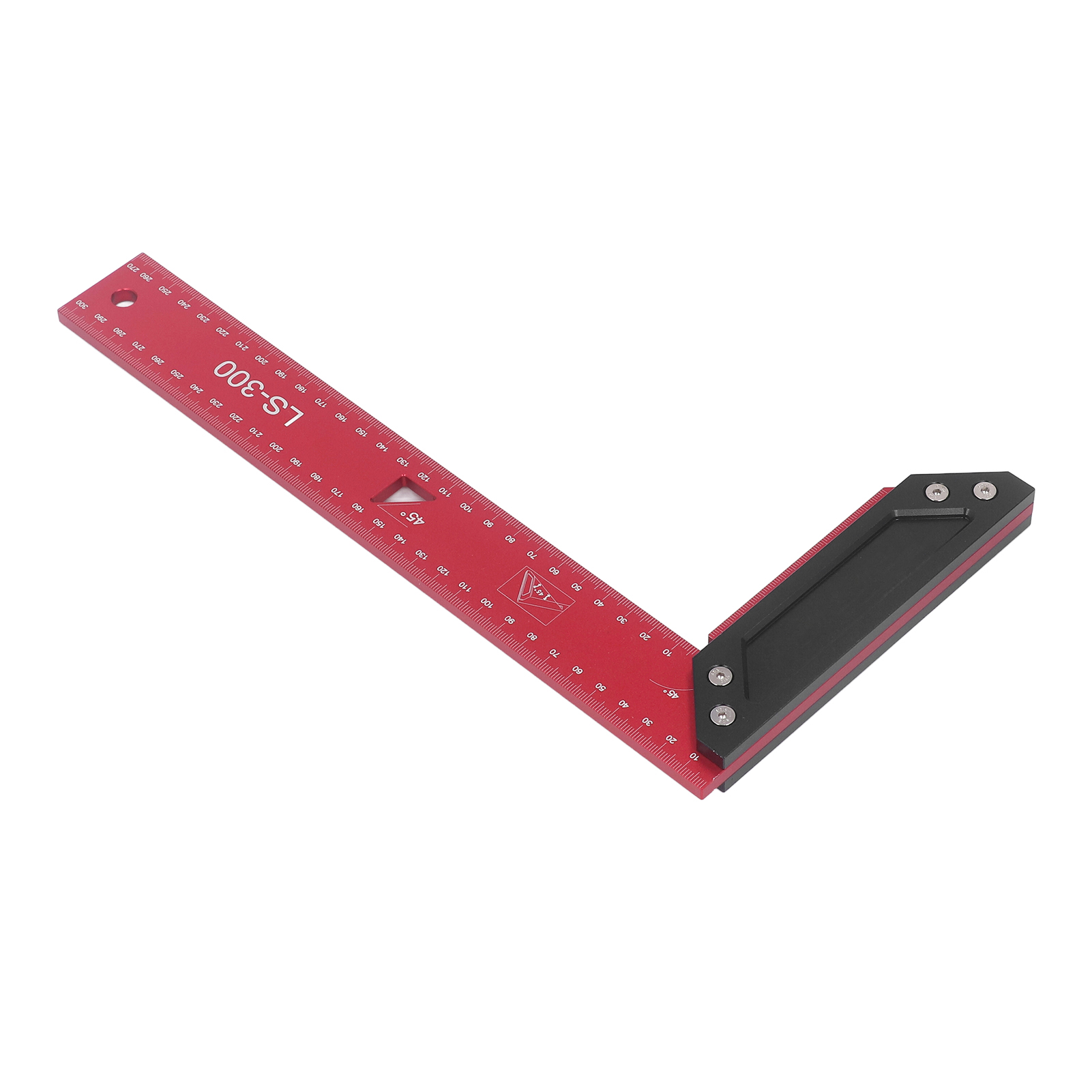 L-förmiger Markierungslineal Aus Aluminiumlegierung Für Holzbearbeitung, Präzise, Gut Ablesbar, Doppeltes 45°-messlineal, 300 Mm