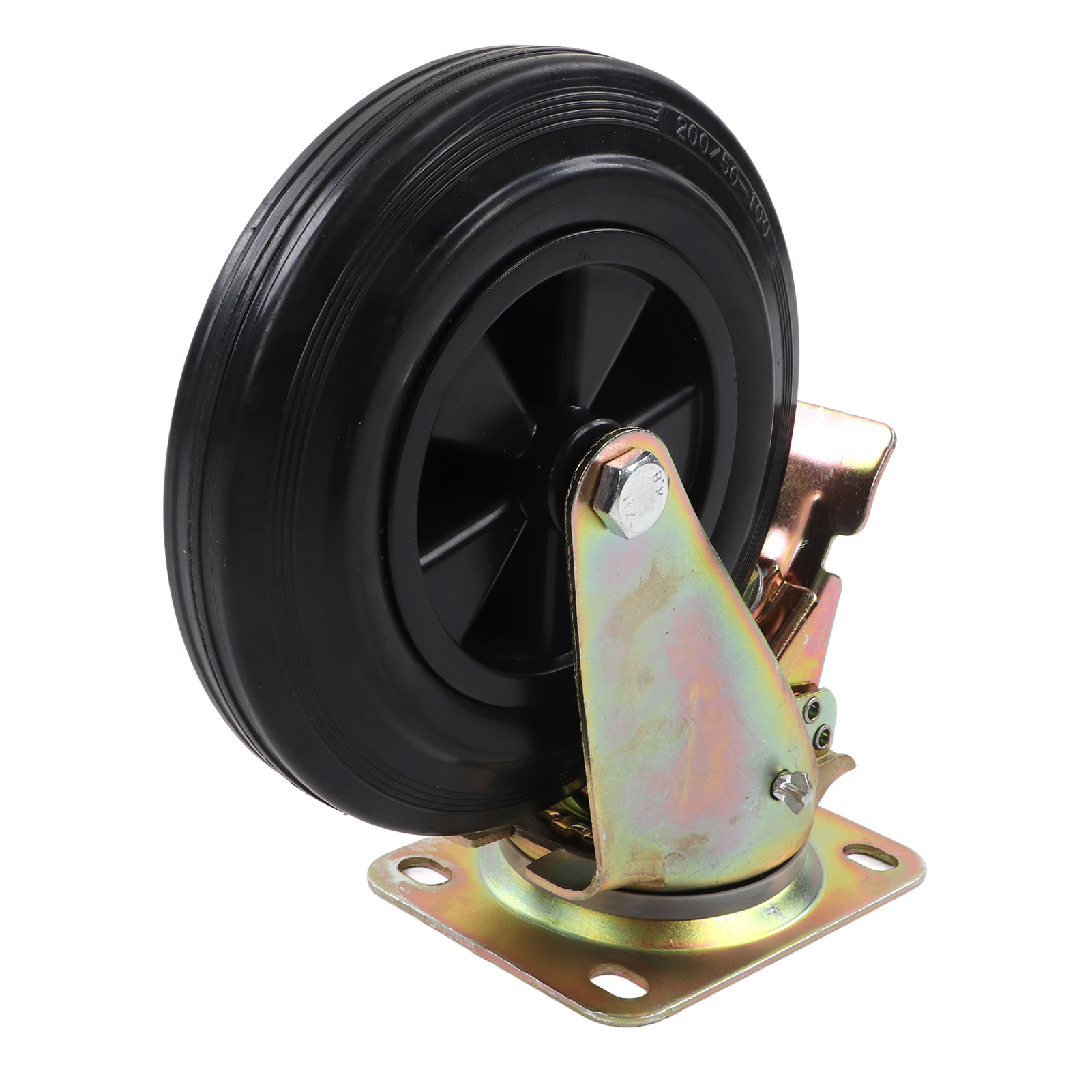 20 Cm (8 Zoll) Ersatzrolle Mit Bremse Und Pu-gummisohle, Leise Und Stoßfest, Für Wagen, Werkbank Oder Abfallbehälter (maximale Belastung: 200 Kg [440 Lb]).