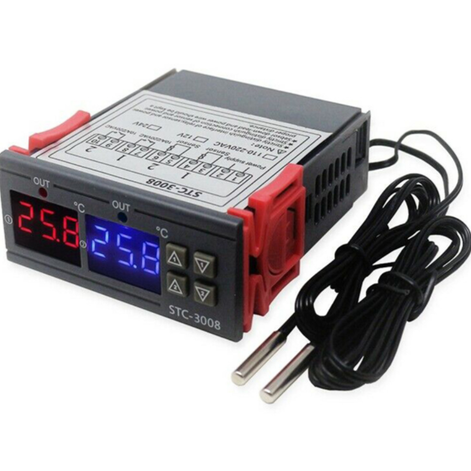 Digitaler Temperaturregler Mit Display, Mikrocomputer, Intelligente Dualsteuerung, Einstellbarer Elektronischer Schalter 110–220 V