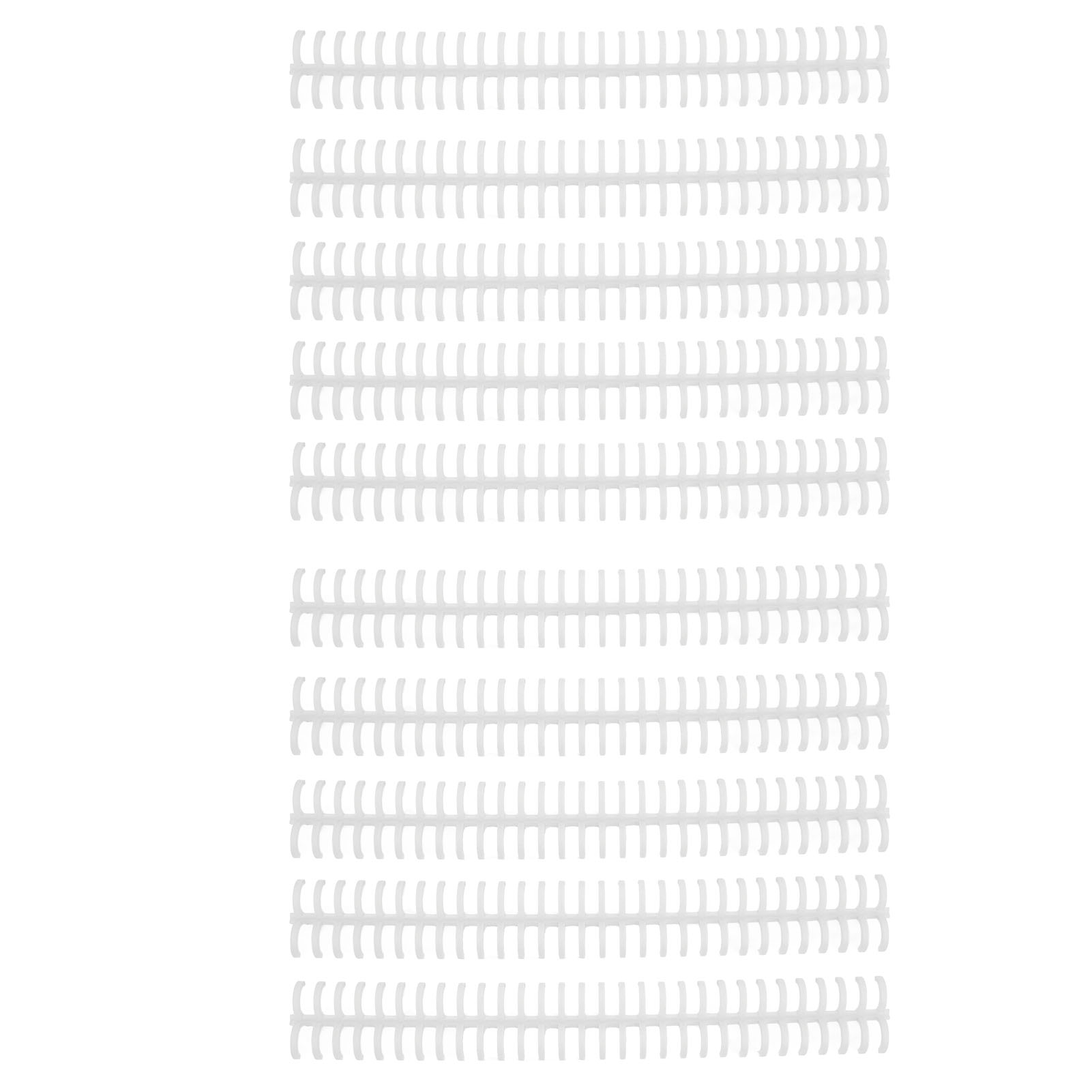 Packung Mit 10 30-loch-bindespiralen, Weiße Kunststoffstreifen Mit 1,27 Cm Durchmesser, Für Lose Blätter.