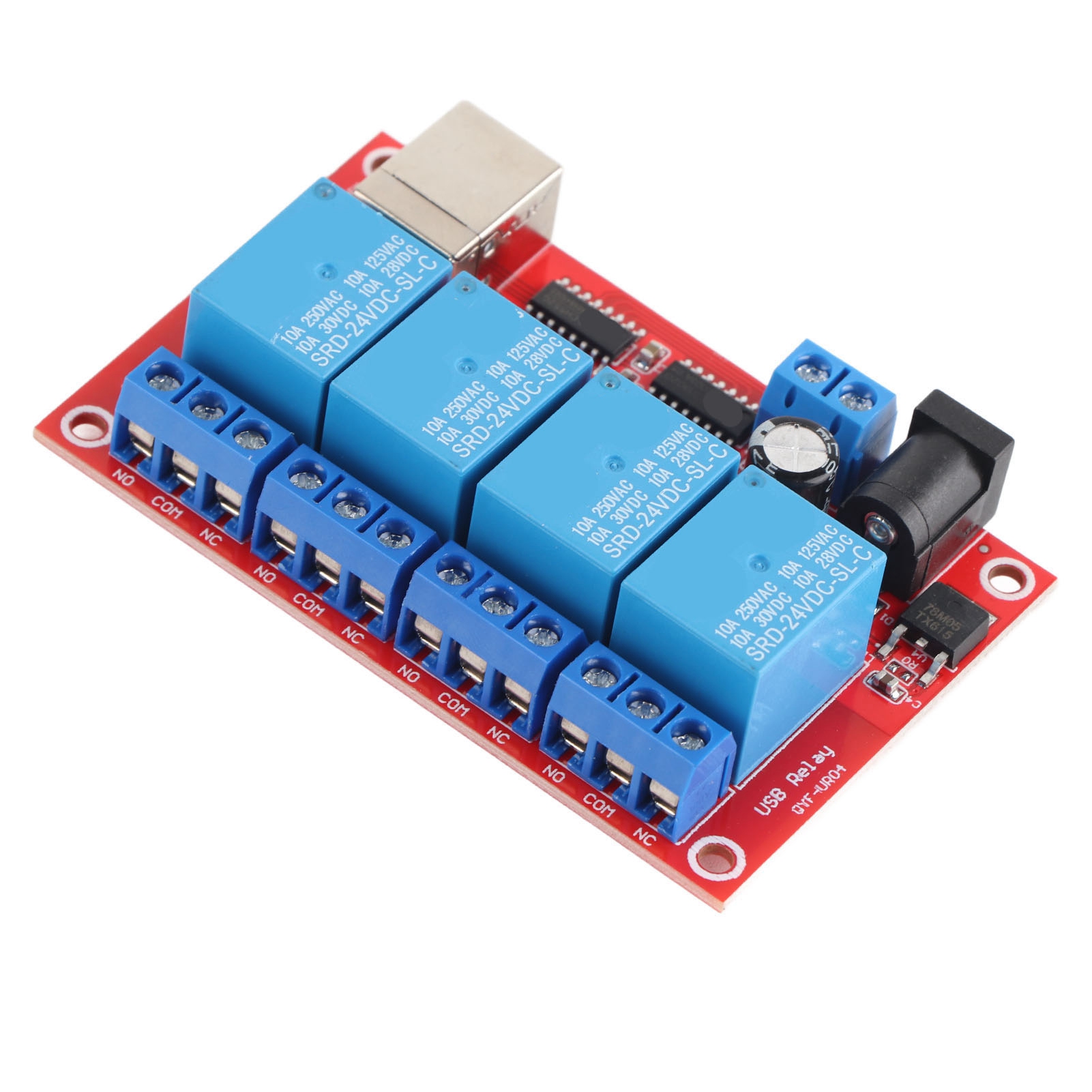 4-kanal-relaismodul Mit Usb-treiber, Drahtloser Dc-relaisplatine, Computersteuerung, Sps-platine, 3 Betriebsmodi, 24 V