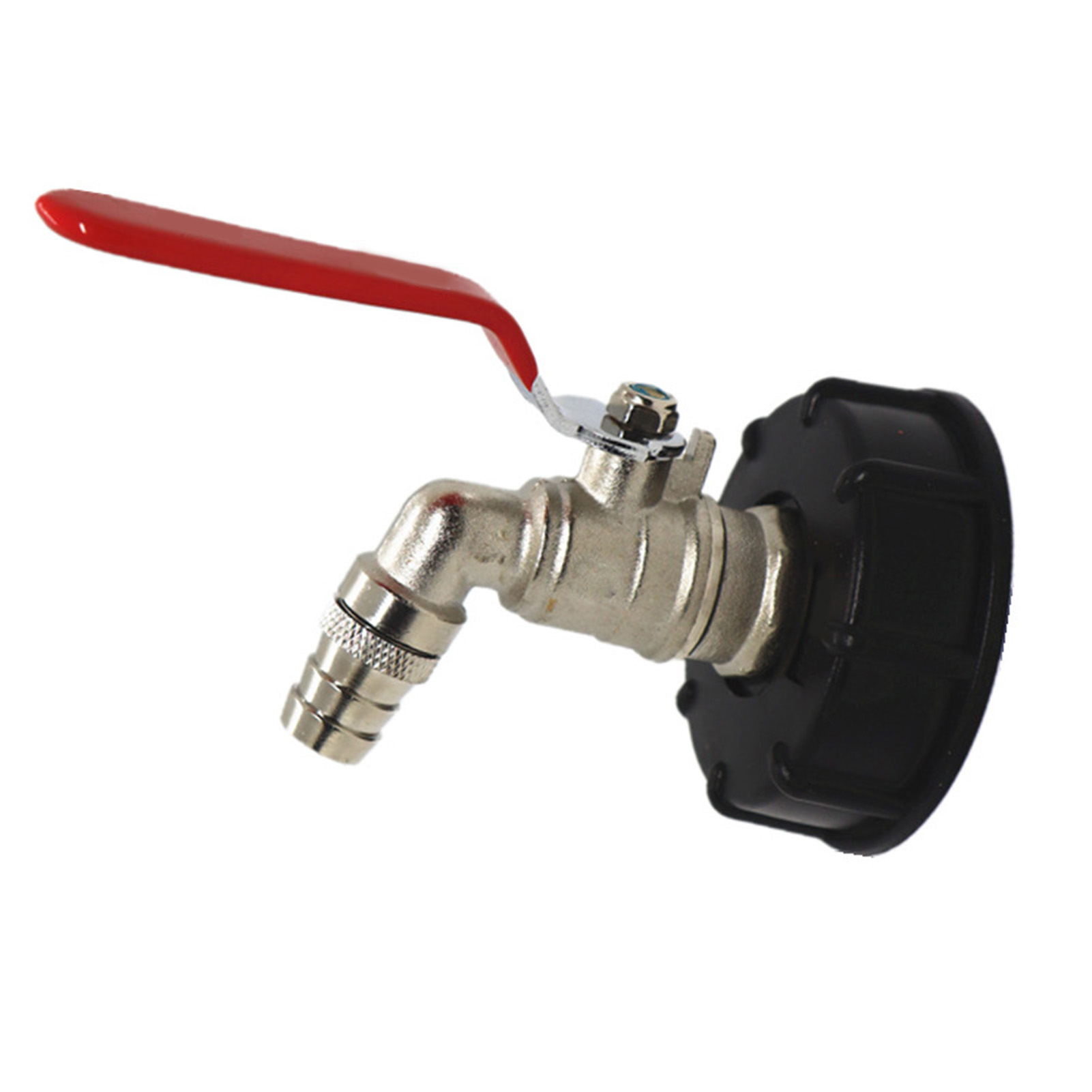 S60x6 Auf G3/4"-wassertankventilanschluss, Grobgewinde, Messing-gartenschlauchadapter, Roter Griff