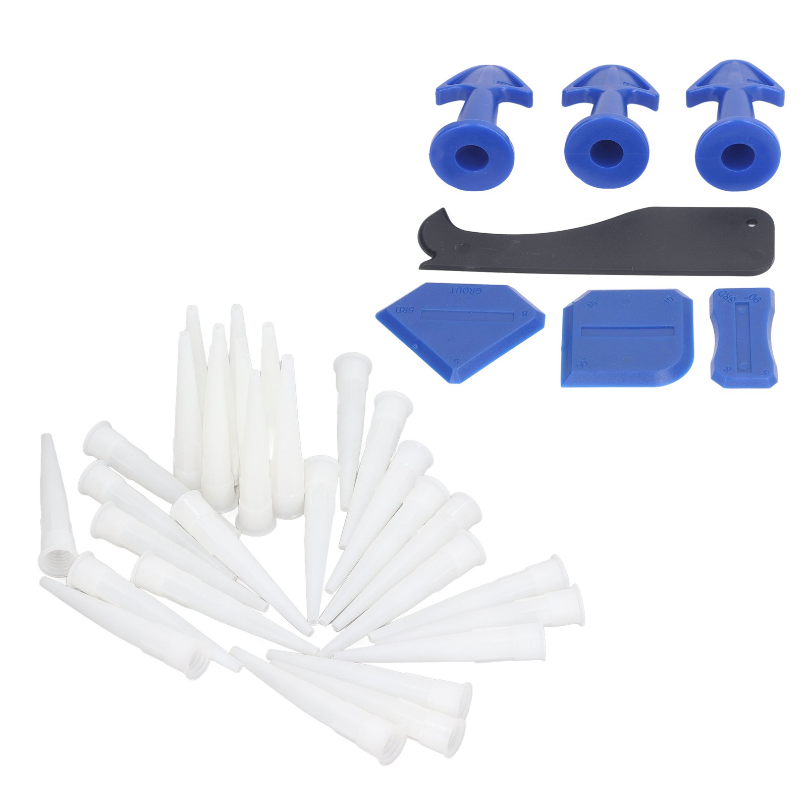 Werkzeugset Zum Verfugen, Glätten Von Spachtelmasse, Silikondüsen, Abziehern Und Platten Zum Ausbessern Von Küchen- Und Badezimmerböden.