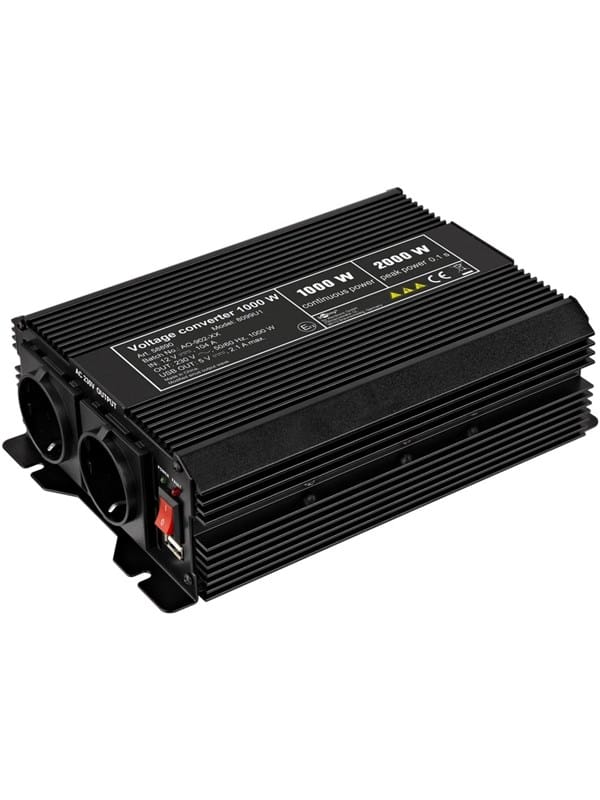 Pro Voltage converter 1.000 W black - converts 12 V D